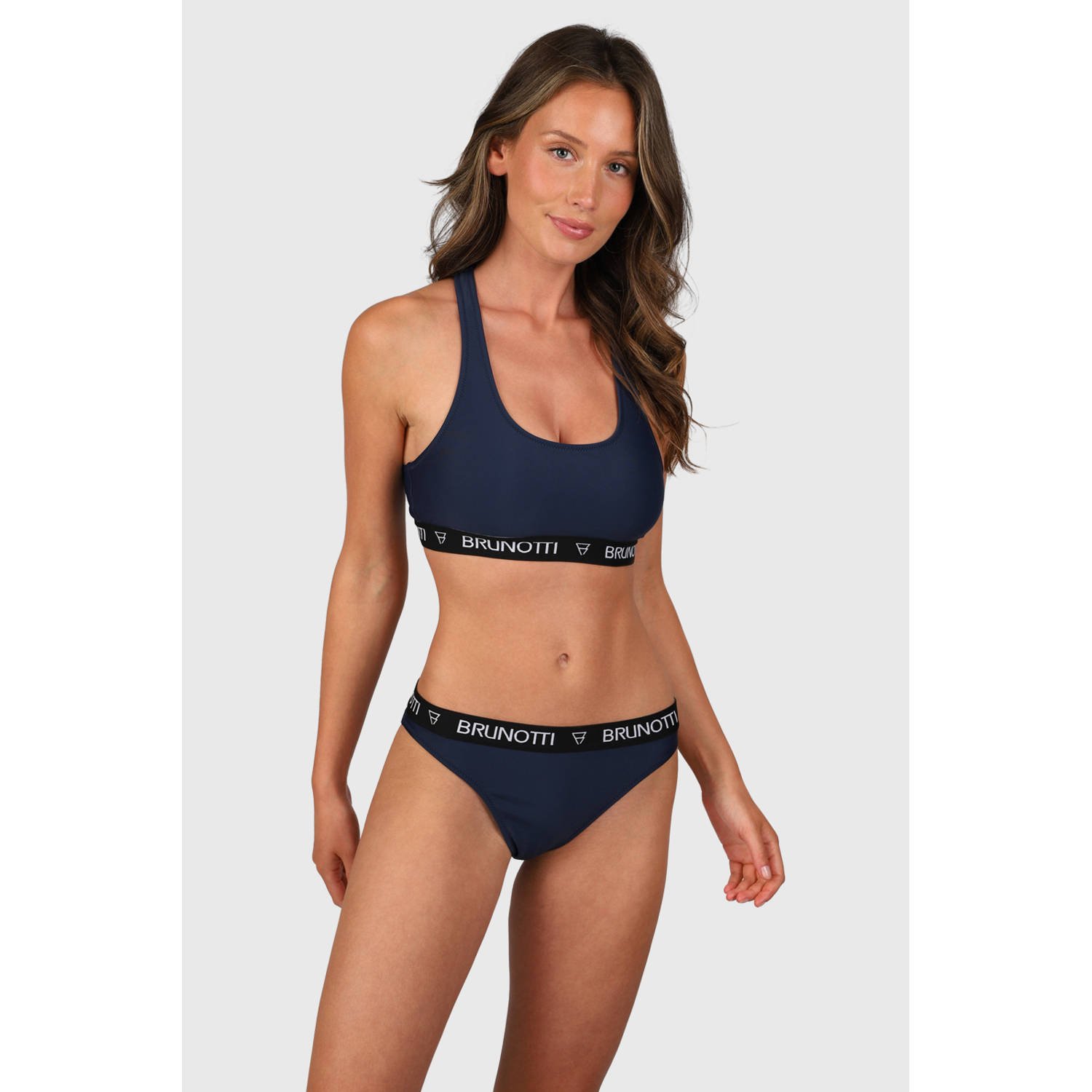 Brunotti voorgevormde crop bikini Jazz donkerblauw