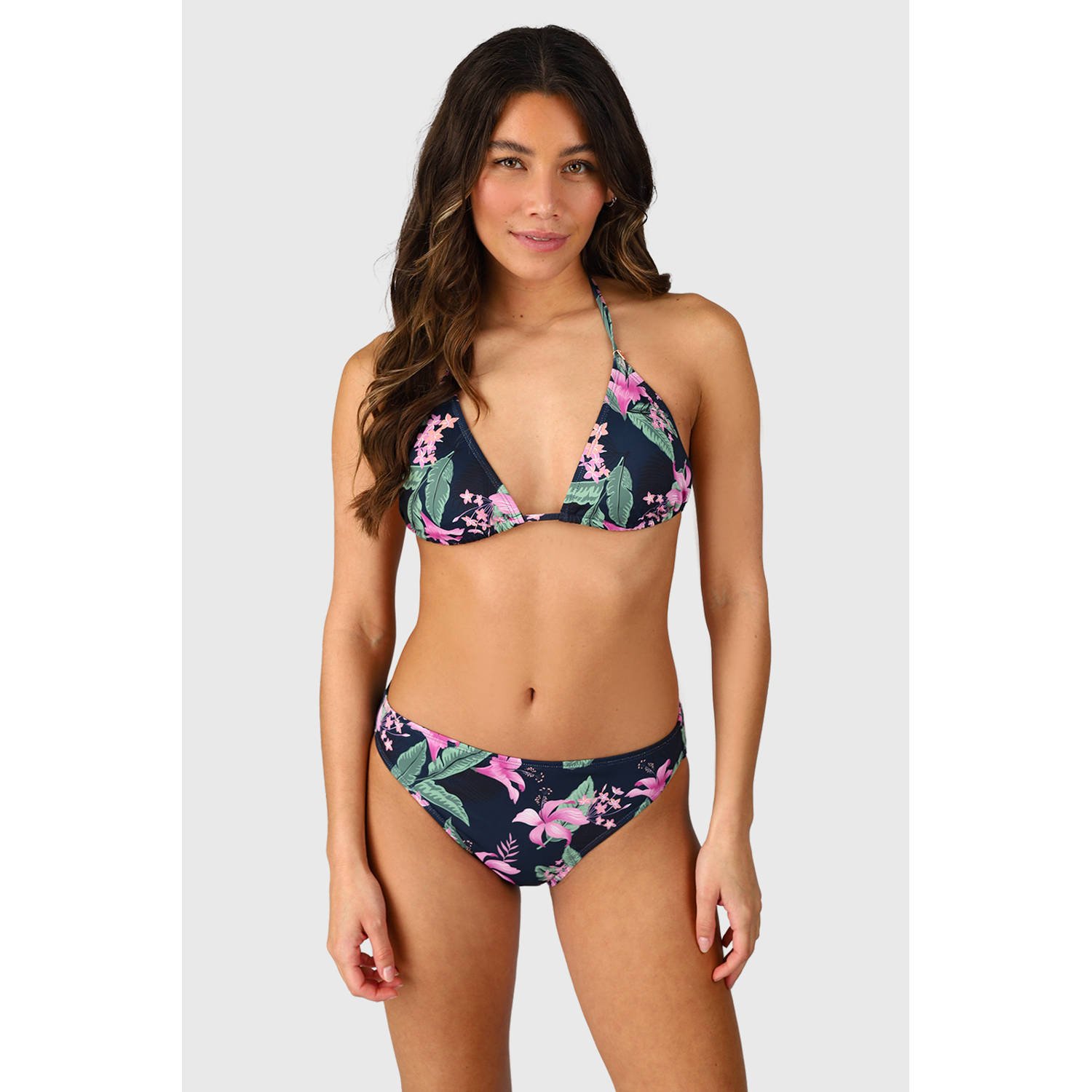 Brunotti bikinibroekje Nolina donkerblauw roze