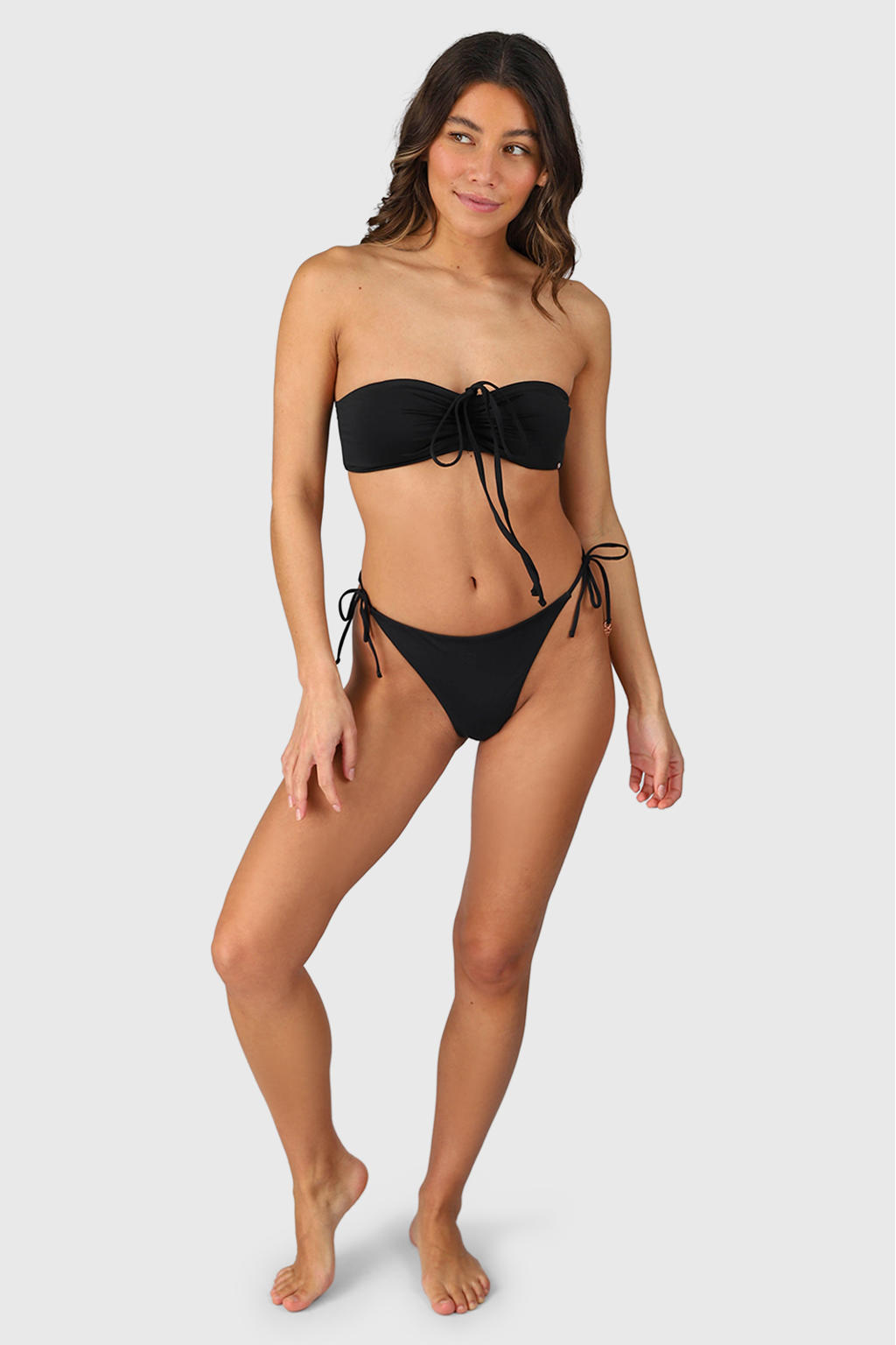 Brunotti voorgevormde strapless bandeau bikinitop Suus zwart