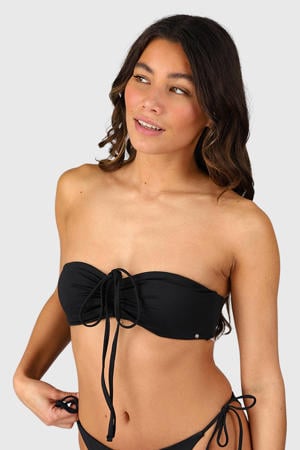 voorgevormde strapless bandeau bikinitop Suus zwart