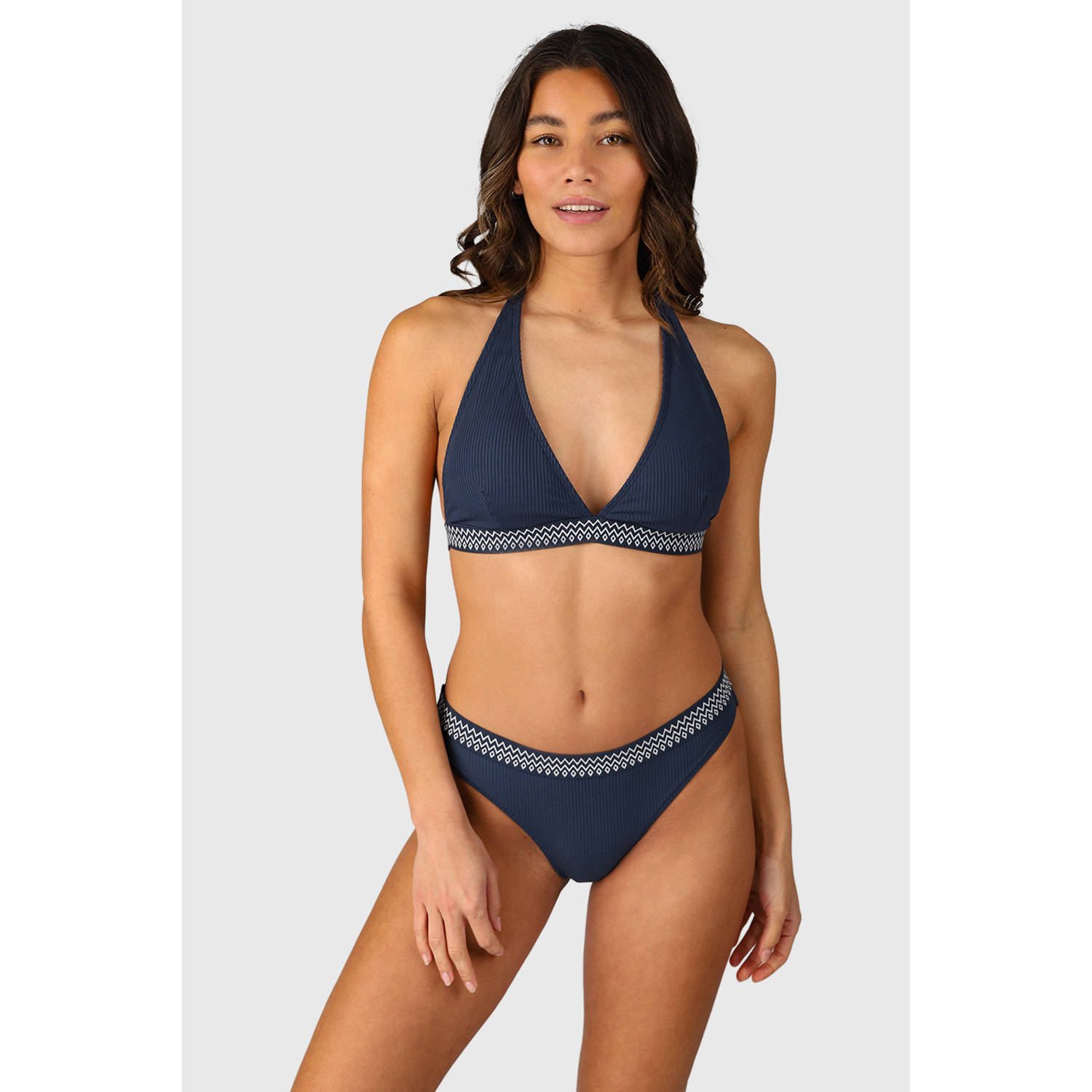 Brunotti voorgevormde halter bikinitop Bell donkerblauw