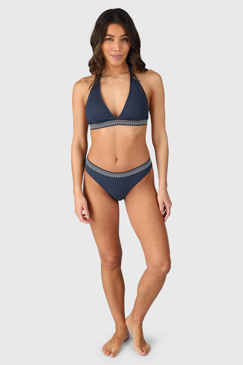 Brunotti voorgevormde halter bikinitop Bell donkerblauw