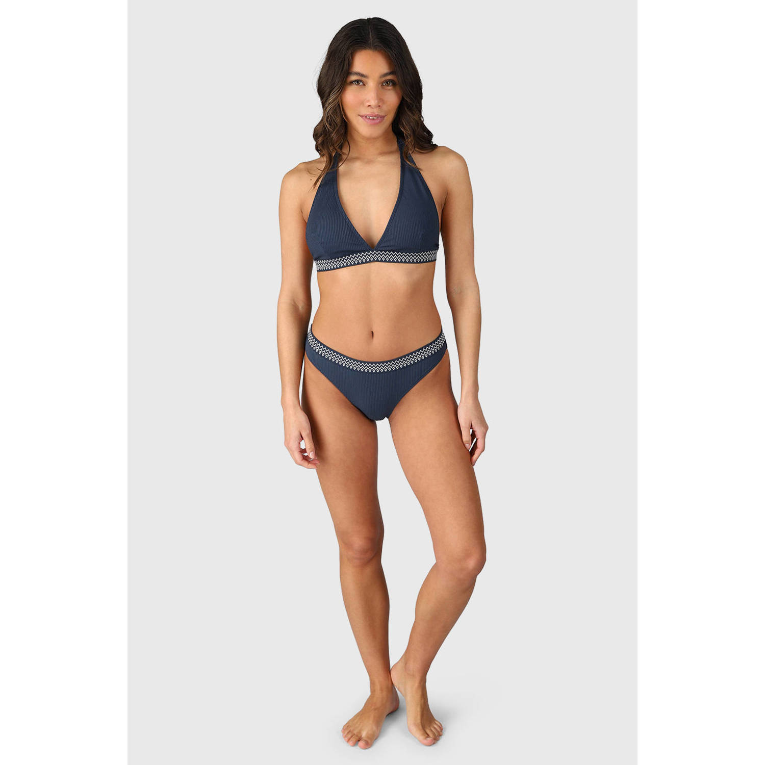Brunotti voorgevormde halter bikinitop Bell donkerblauw