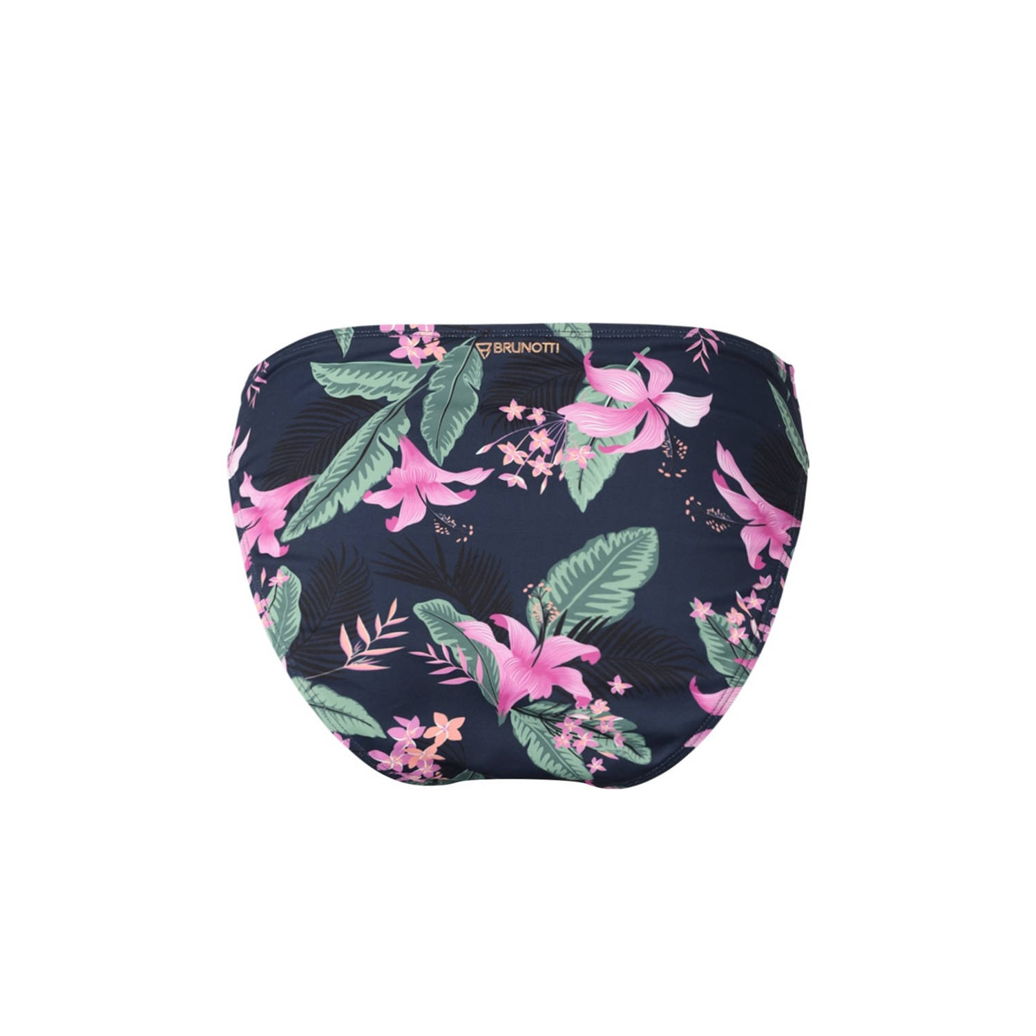 Brunotti brazilian bikinibroekje Flores donkerblauw roze