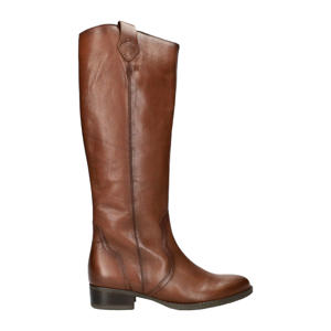   leren hoge laarzen cognac