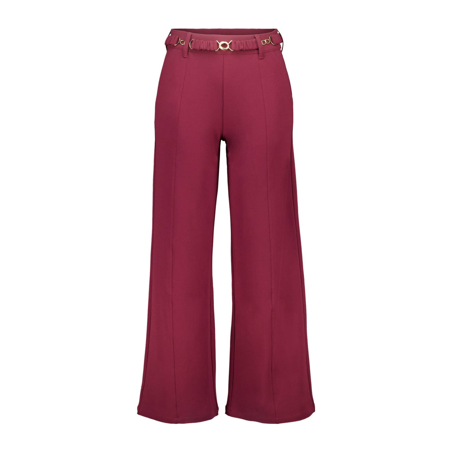 MS Mode high waist wide leg pantalon donkerrood