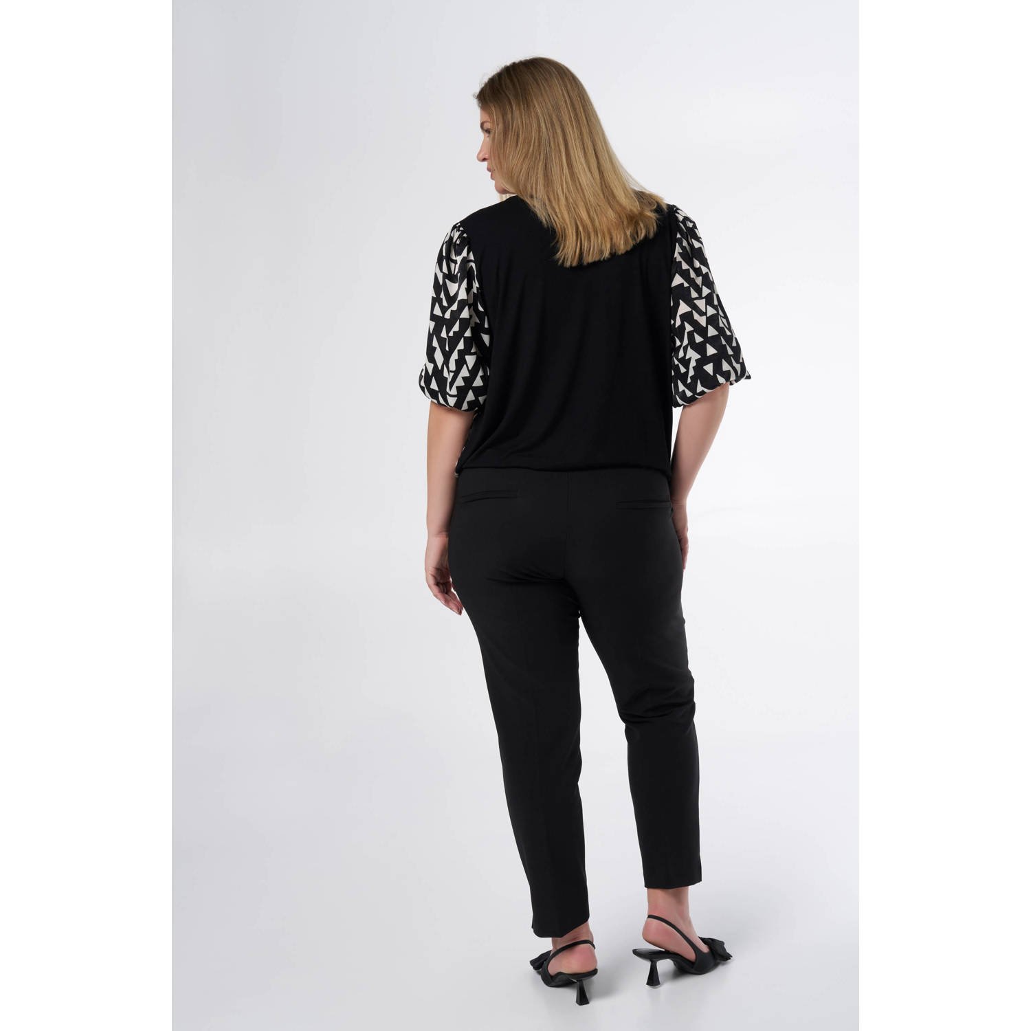 MS Mode slim fit broek zwart