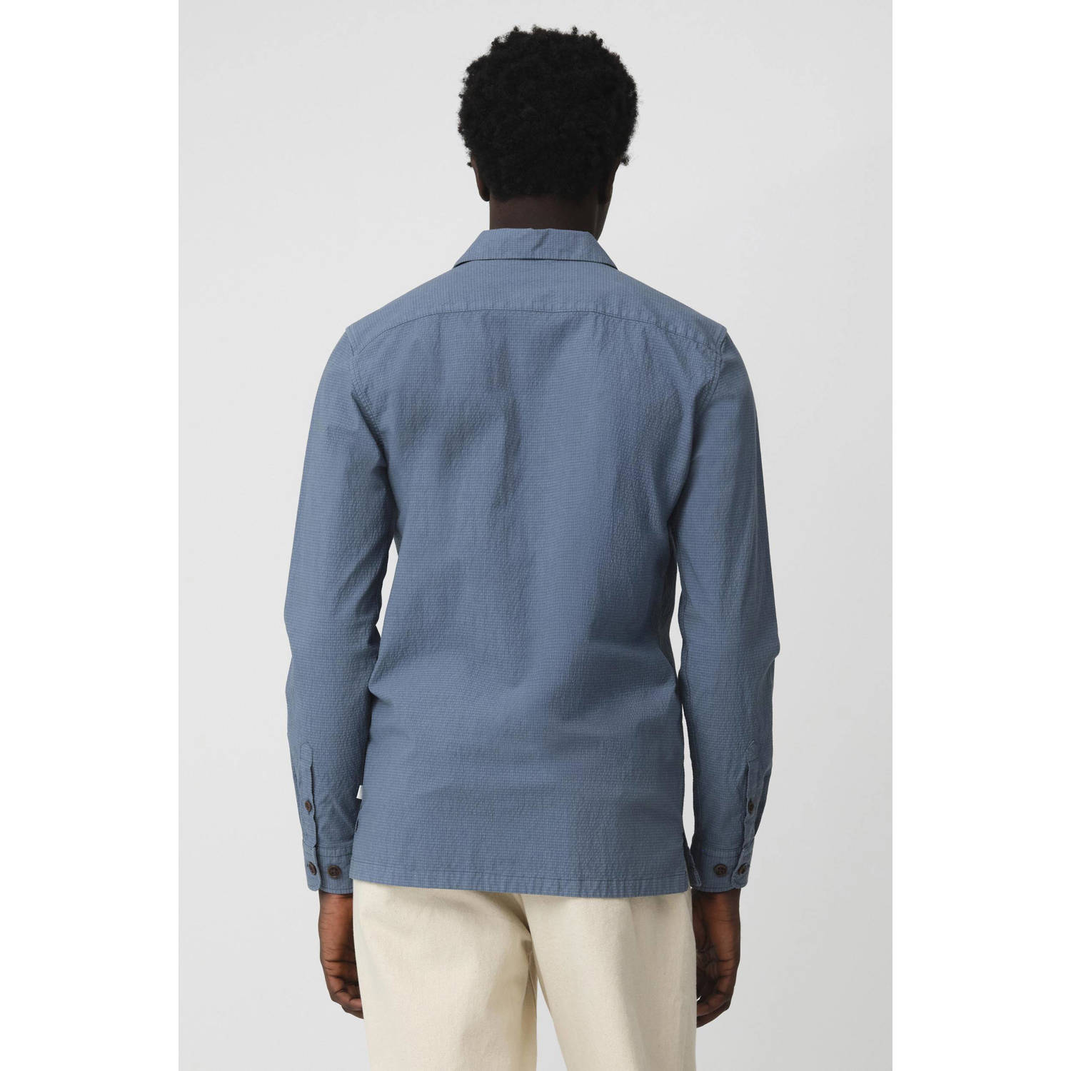 J.C. Rags casual overhemd blauw