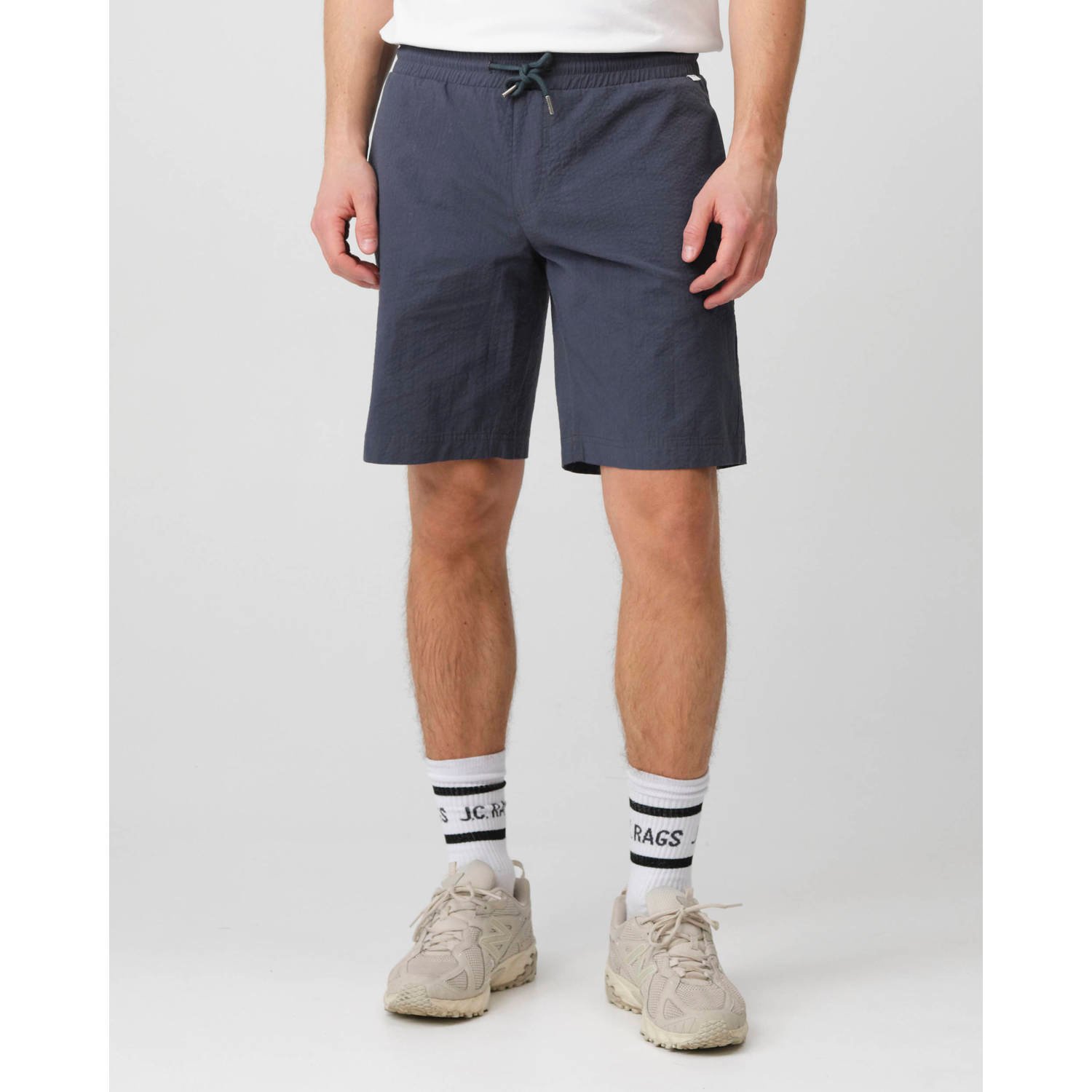 J.C. Rags regular casual short donkerblauw