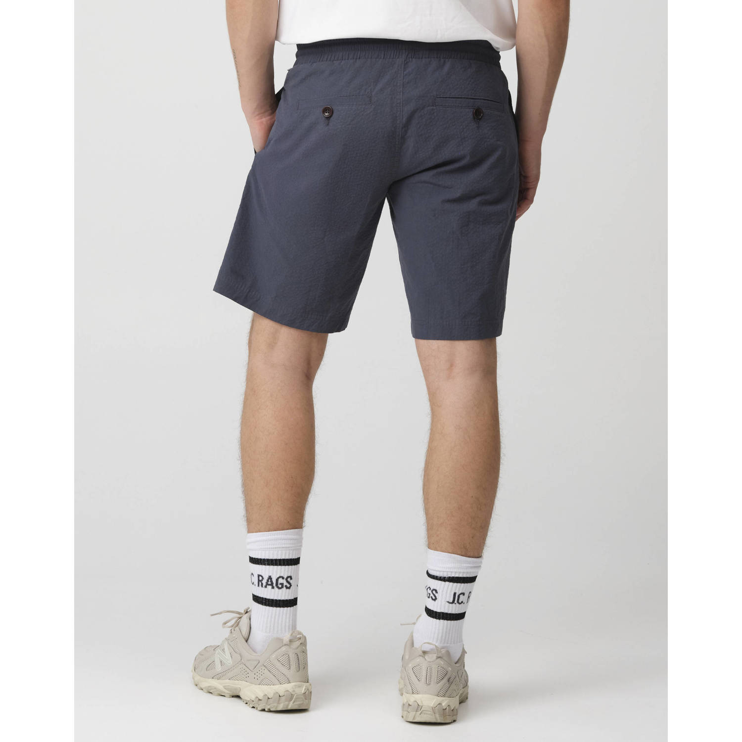J.C. Rags regular casual short donkerblauw