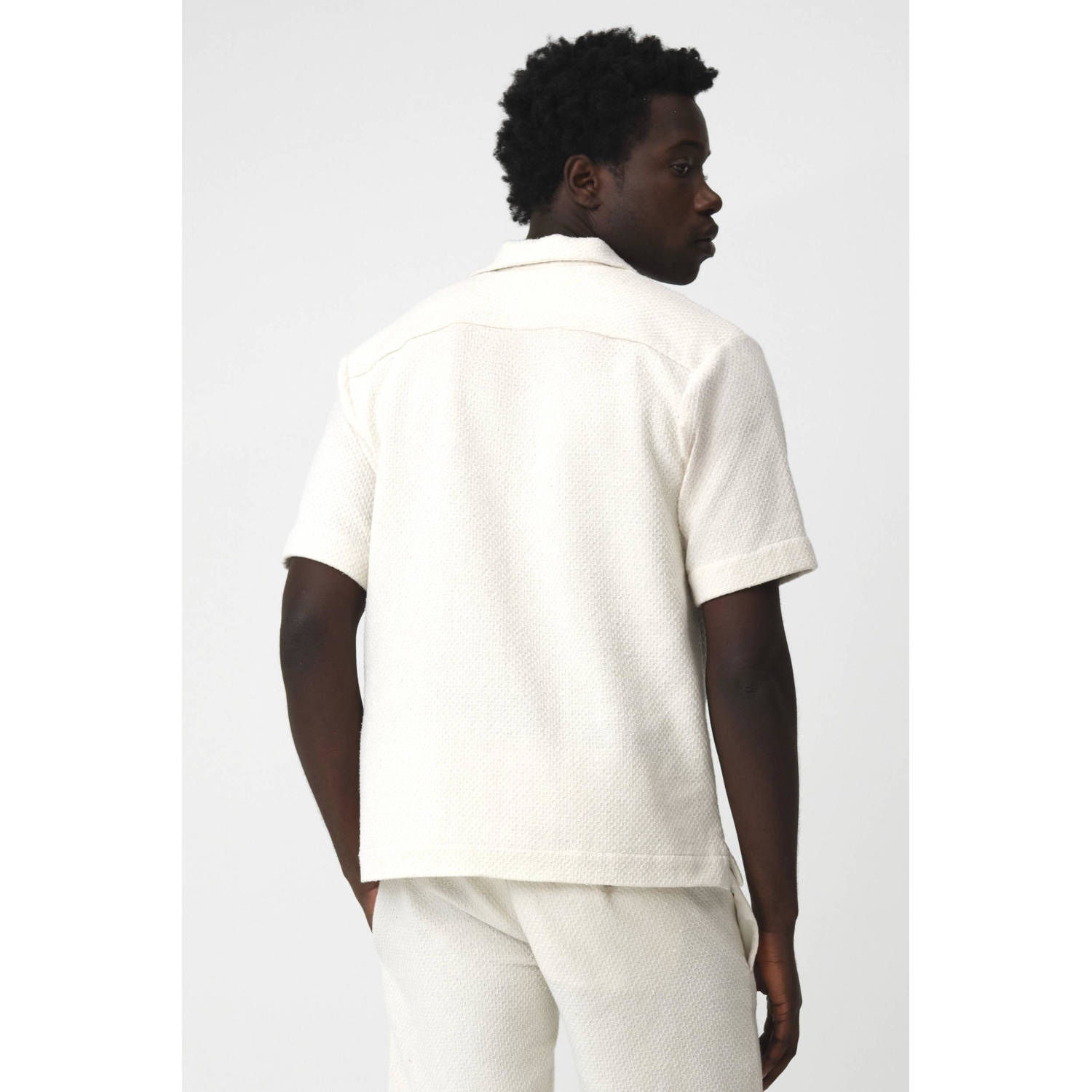J.C. Rags casual overhemd met textuur ecru
