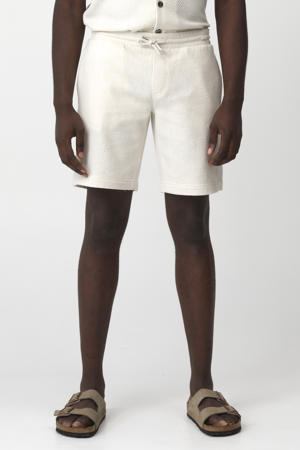 regular casual short met textuur ecru