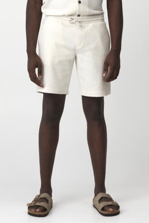 regular casual short met textuur ecru