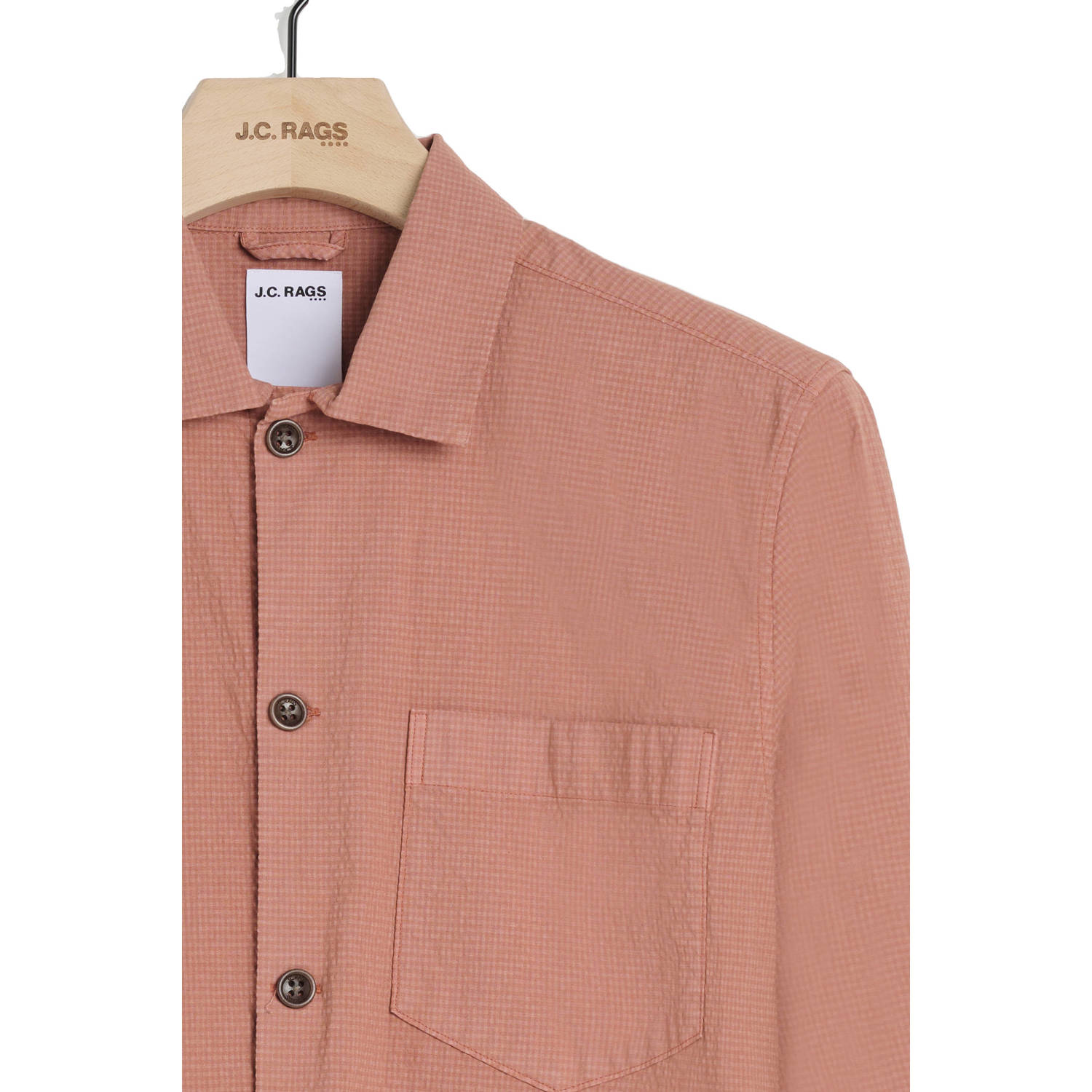 J.C. Rags casual overhemd roodbruin