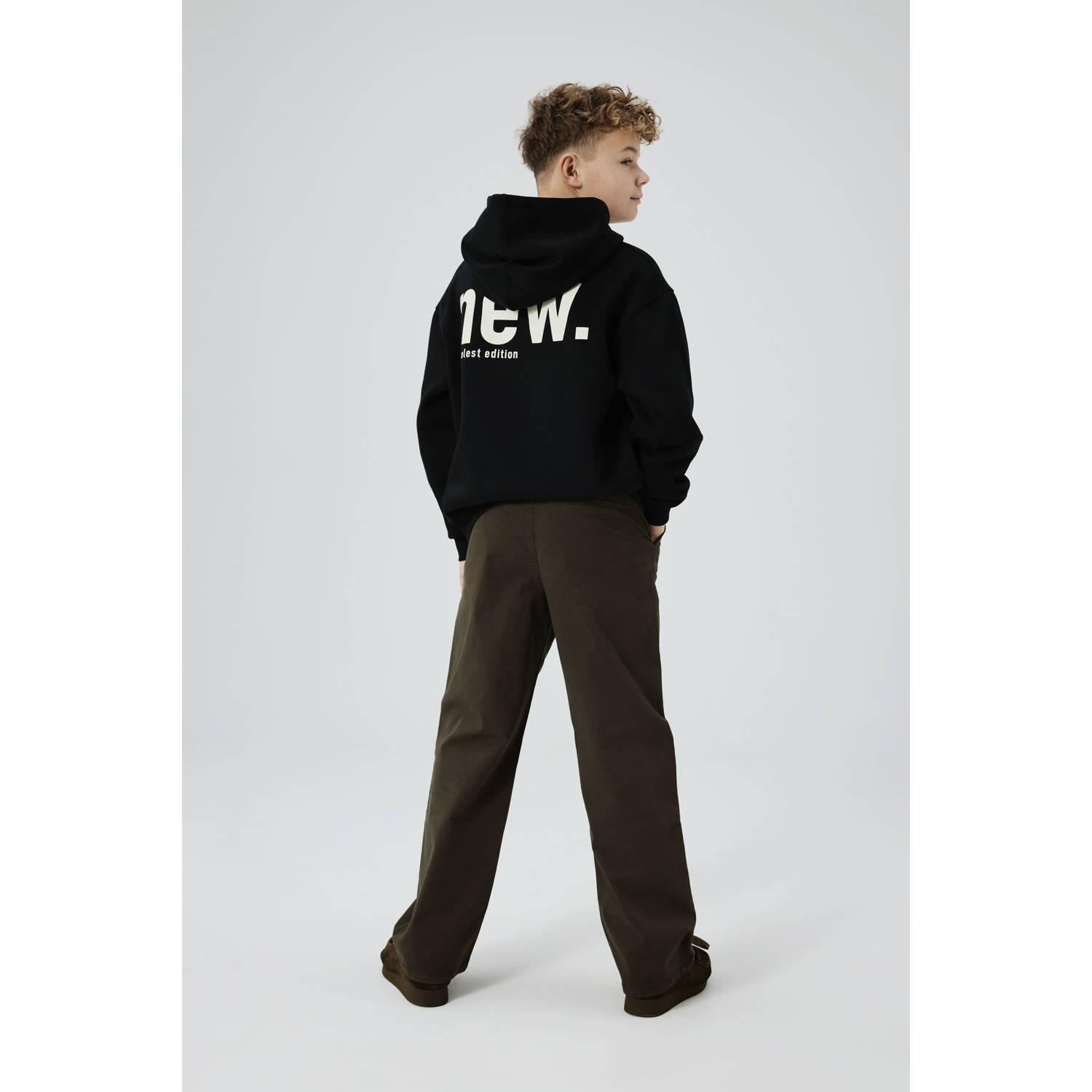 NAME IT KIDS hoodie NKMOSVILD met backprint zwart