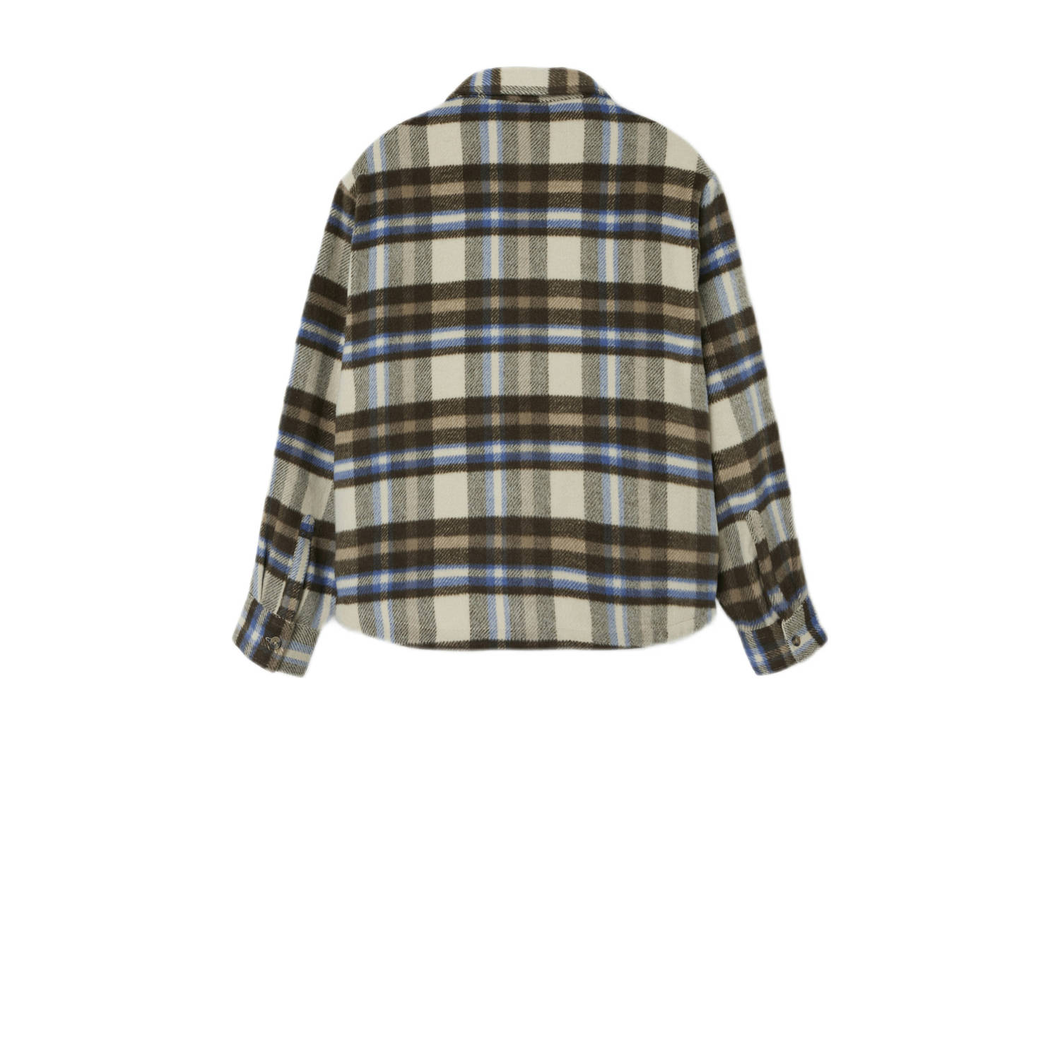 NAME IT KIDS geruit overshirt NKMOWE beige bruin blauw