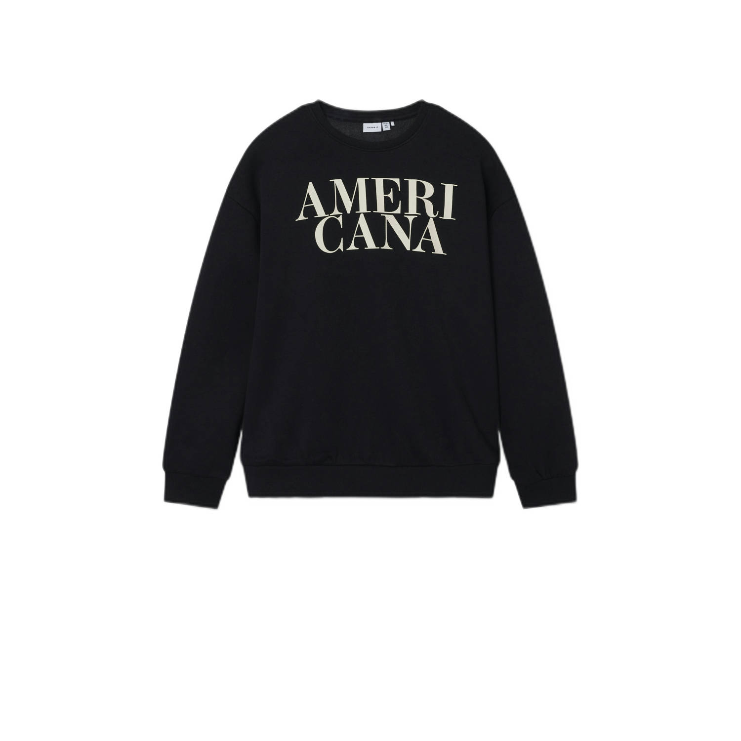 NAME IT KIDS sweater NKFORIANA met tekst zwart