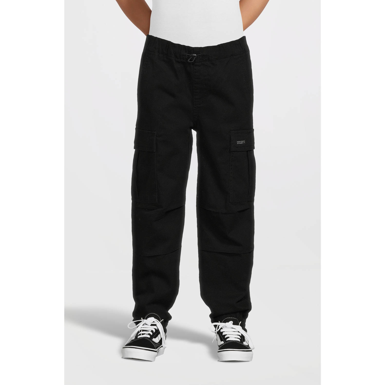 NAME IT KIDS tapered fit cargobroek NKMRYAN zwart