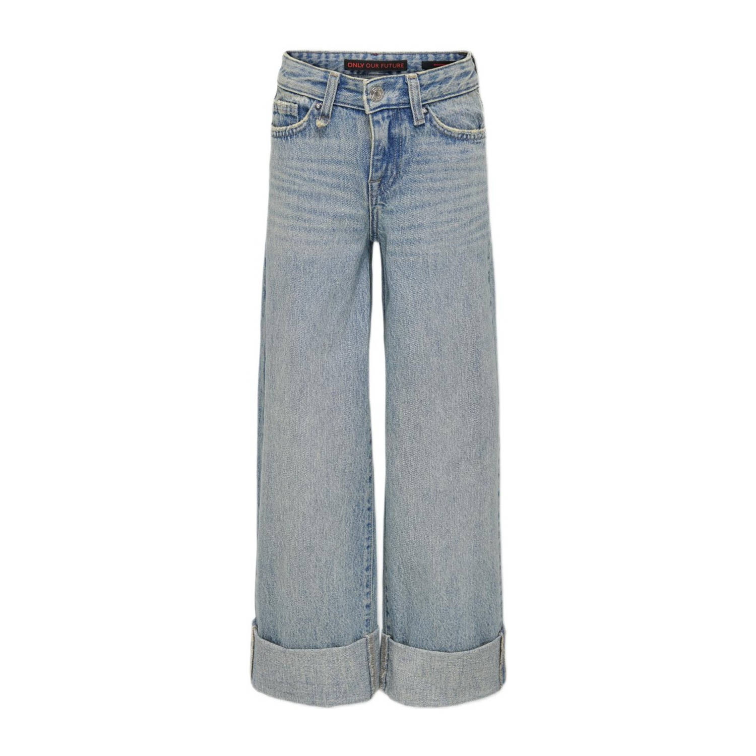 ONLY KIDS GIRL high waist wide leg jeans KOGBROOME light blue denim