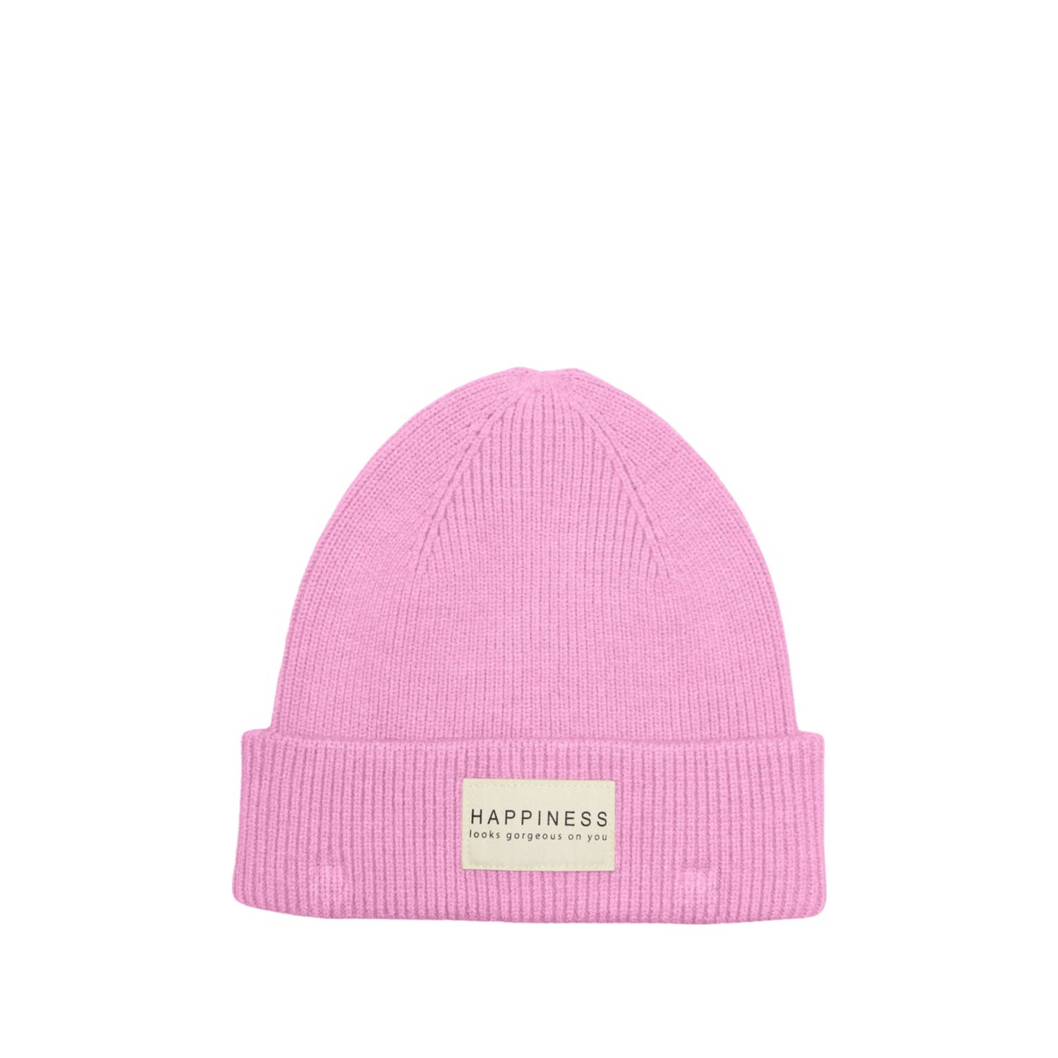 Only Beanie met omslag en labelpatch model 'ALPHA'