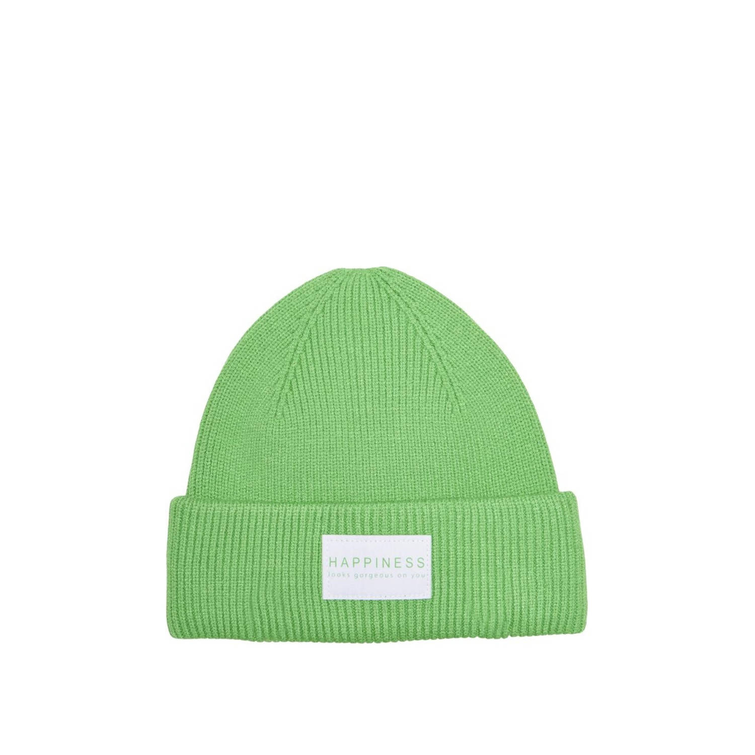 Only Beanie met omslag en labelpatch model 'ALPHA'