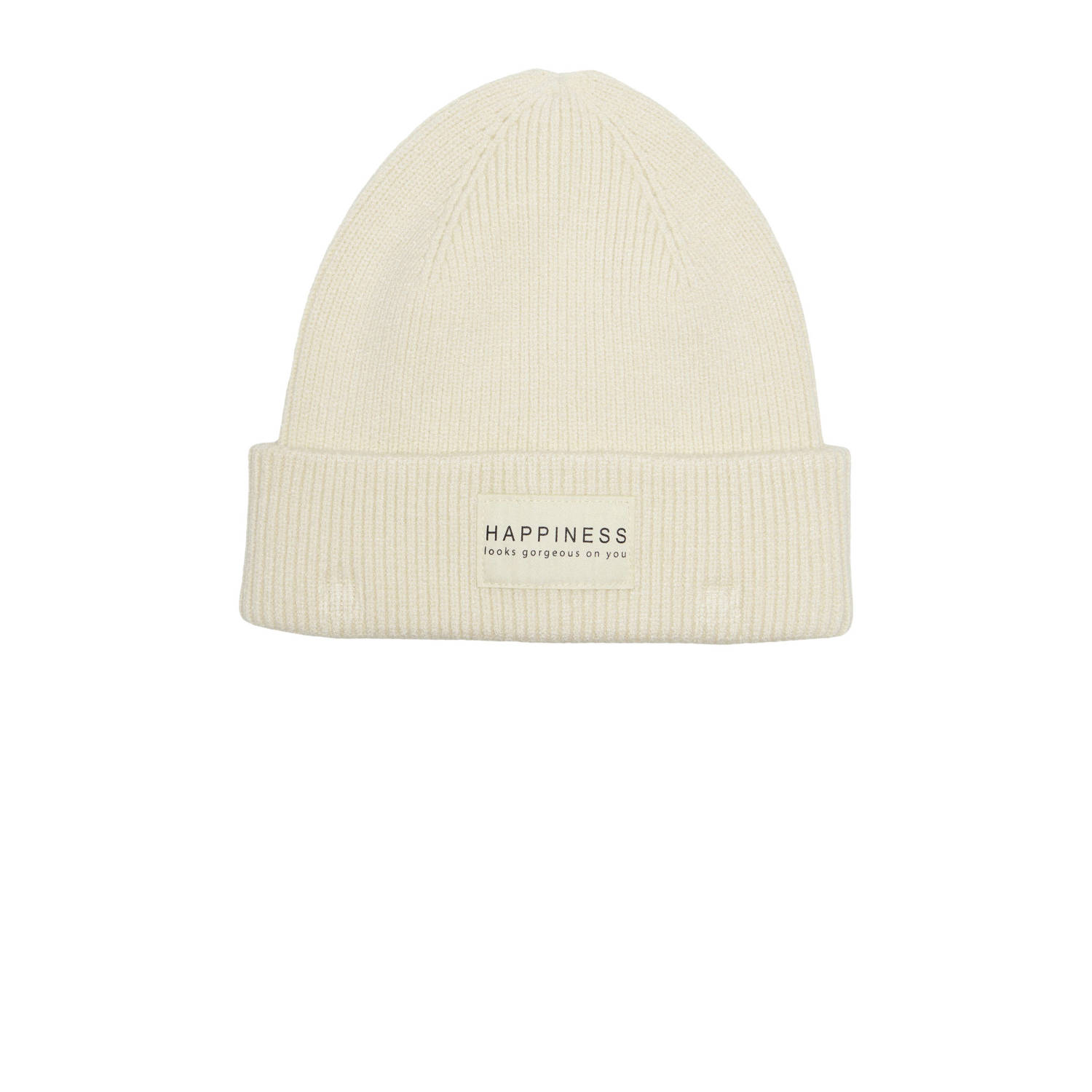 Only Beanie met omslag en labelpatch model 'ALPHA'