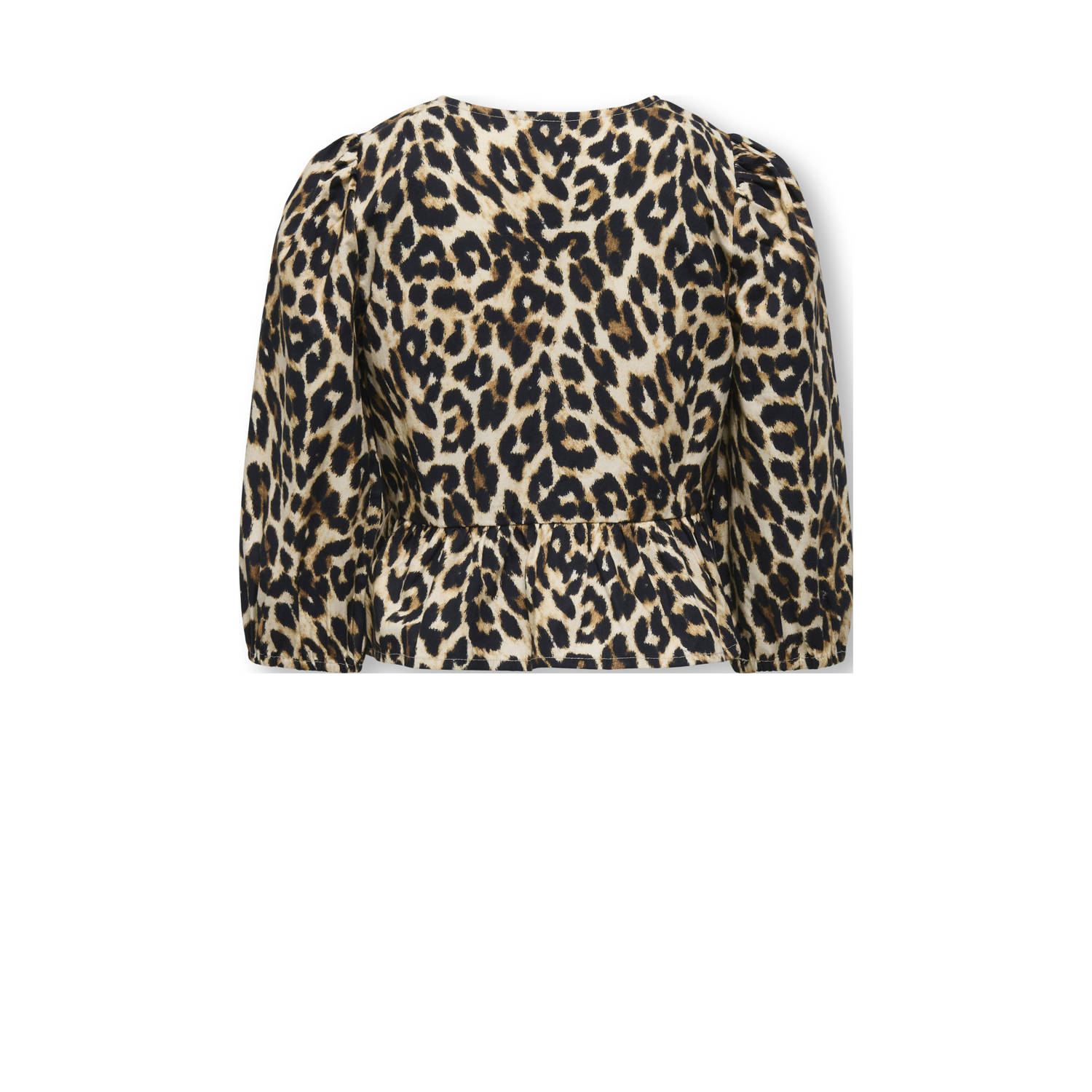 ONLY KIDS GIRL blouse KOGCLARA met panterprint beige zwart