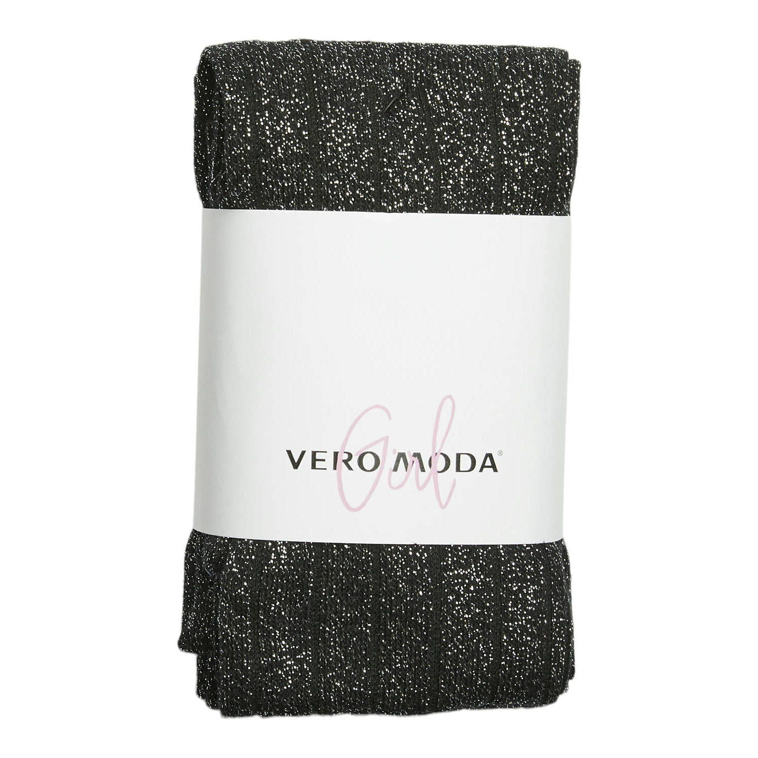 VERO MODA GIRL glitter maillot VMKIRA RIB set van 2 zwart zilver