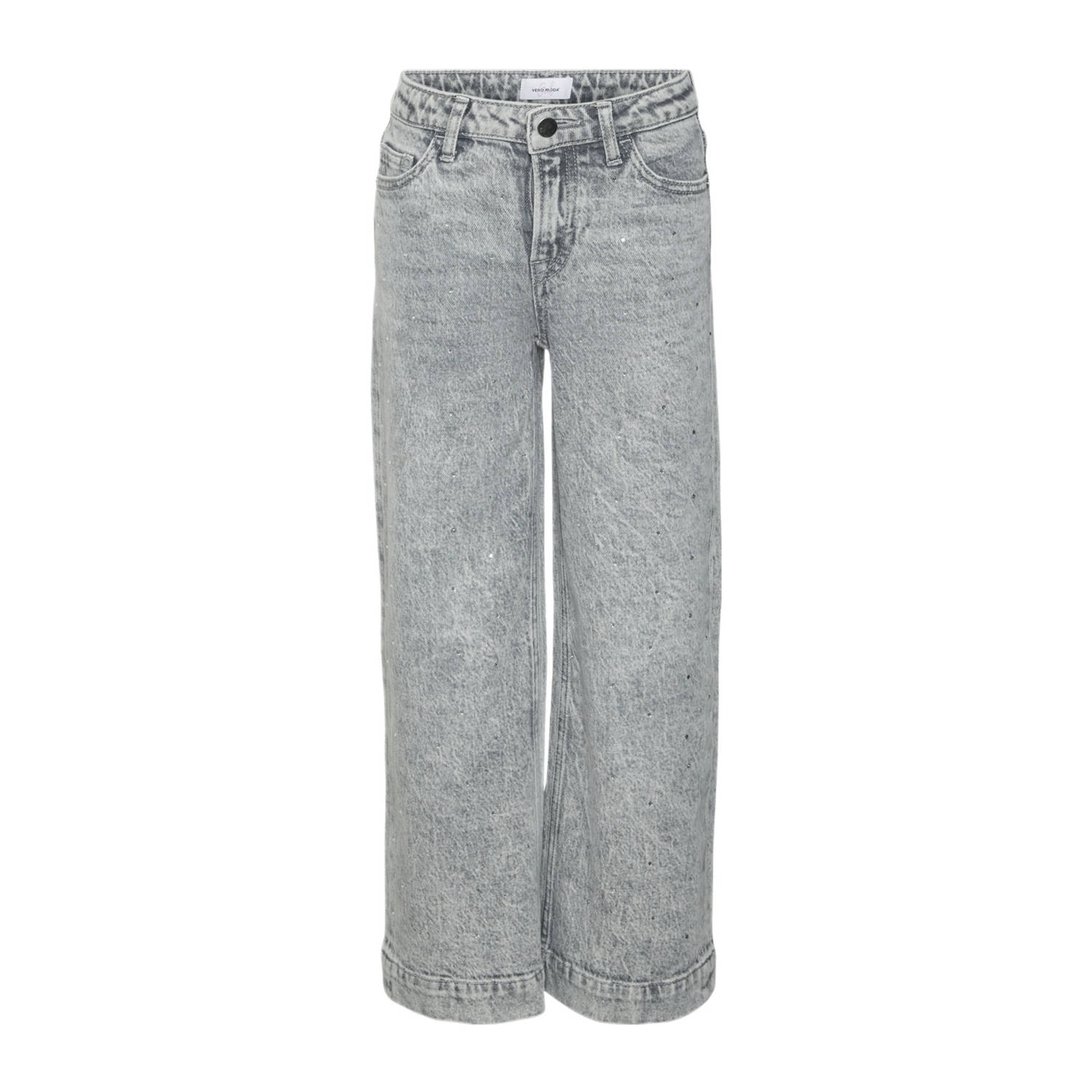 VERO MODA GIRL high waist wide leg jeans VMDAISY HR medium grey denim