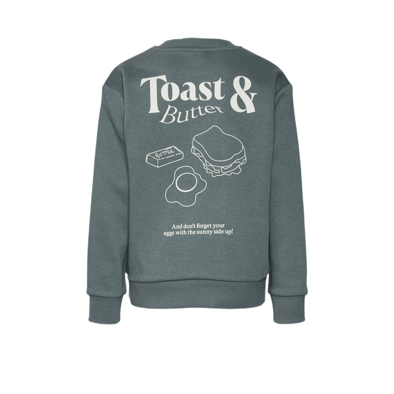 VERO MODA GIRL sweater VMBITTE MALY met backprint donkergroen