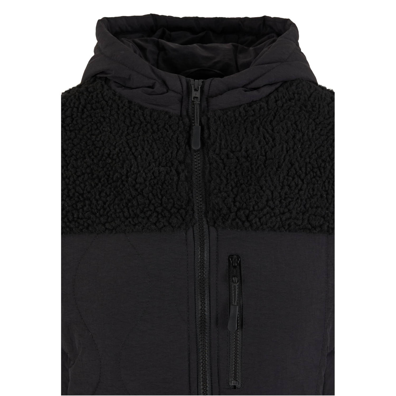 Urban Classics Curvy winterjas quilted teddy zwart