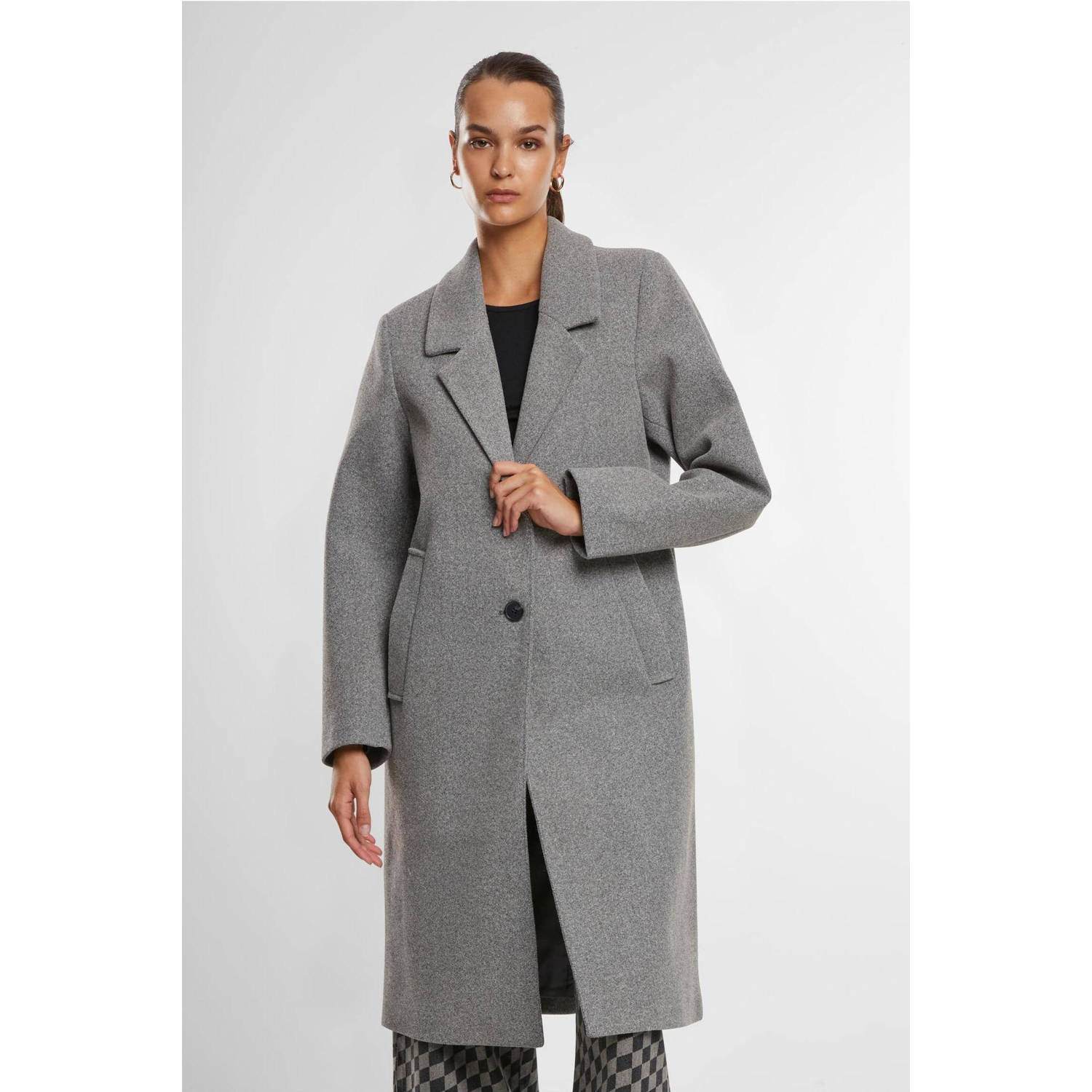 Urban Classics Curvy manteljas grijs melange