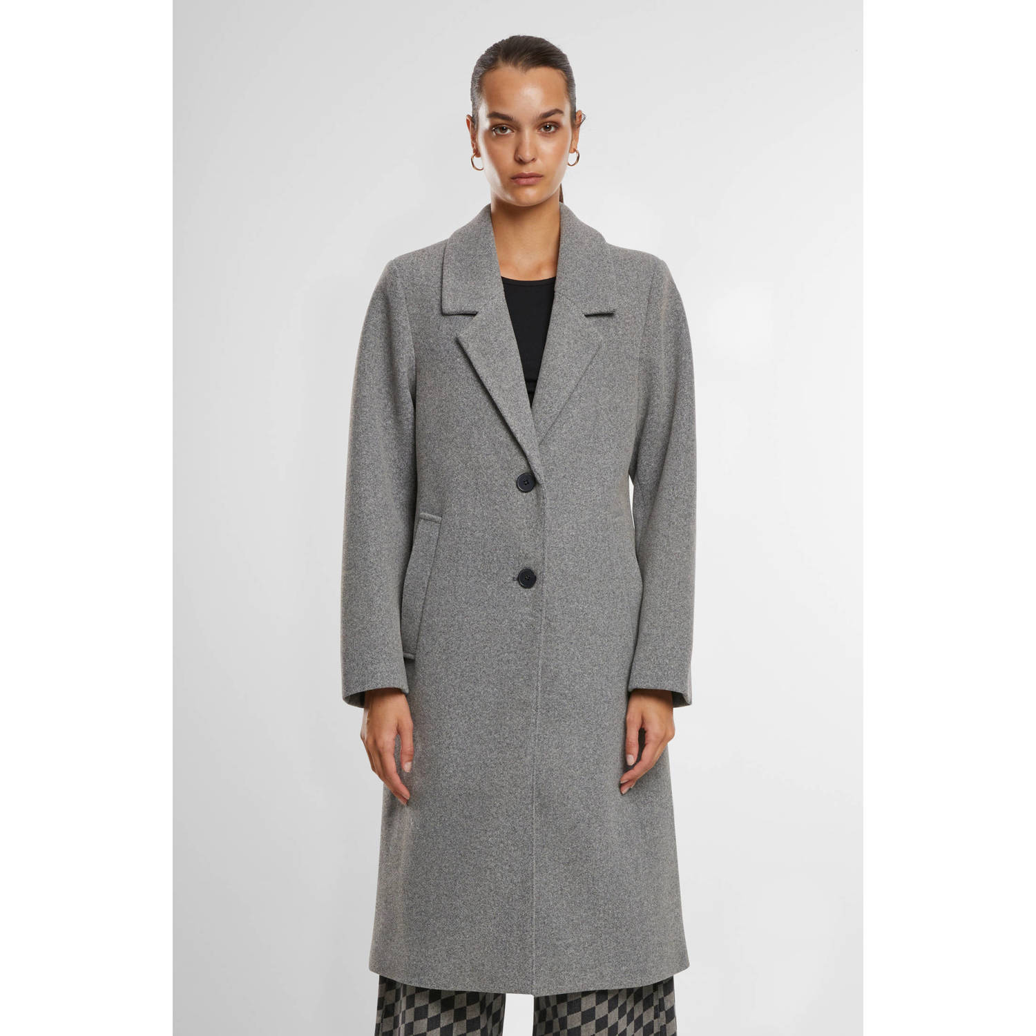 Urban Classics Curvy manteljas grijs melange