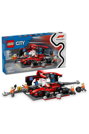 F1® pitstop en pitcrew met Ferrari auto 60443 
