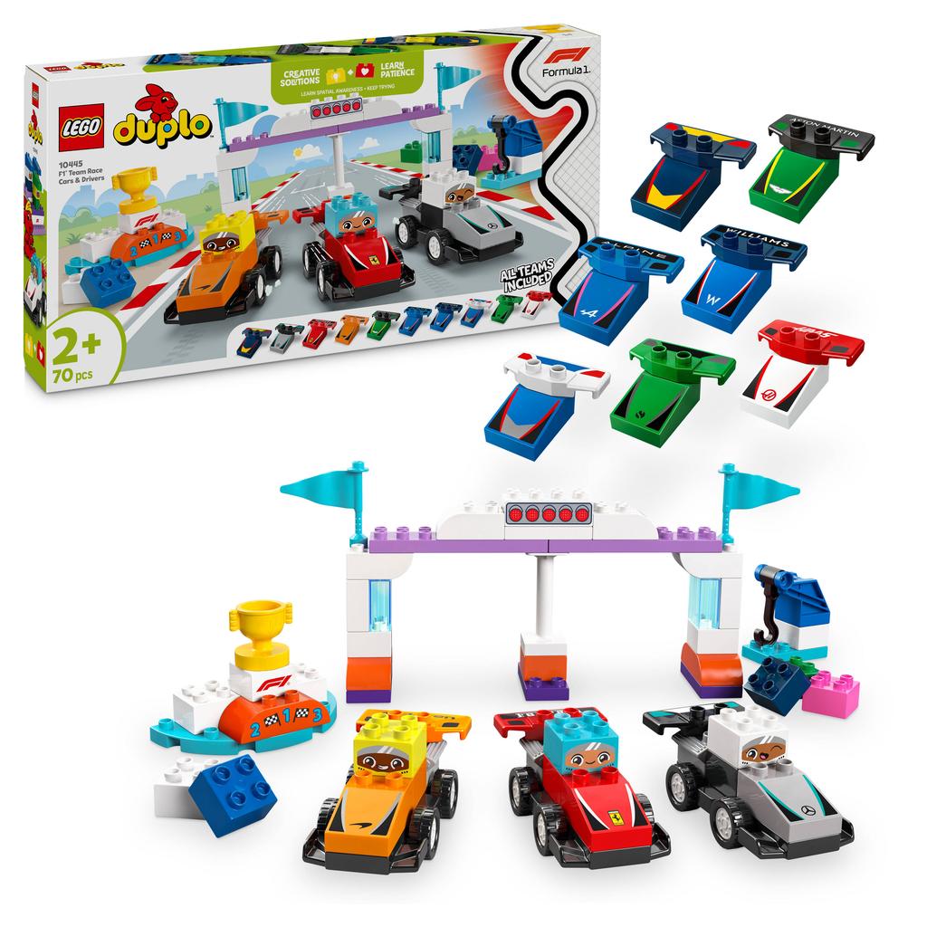 LEGO DUPLO Stad F1® team racewagens en coureurs 10445