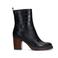 Manfield leren enkellaarzen met crocoprint zwart