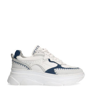   chunky leren sneakers wit