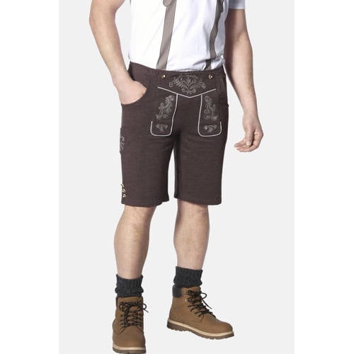 Jan Vanderstorm loose fit short DENNIK Plus Size bruin afbeelding