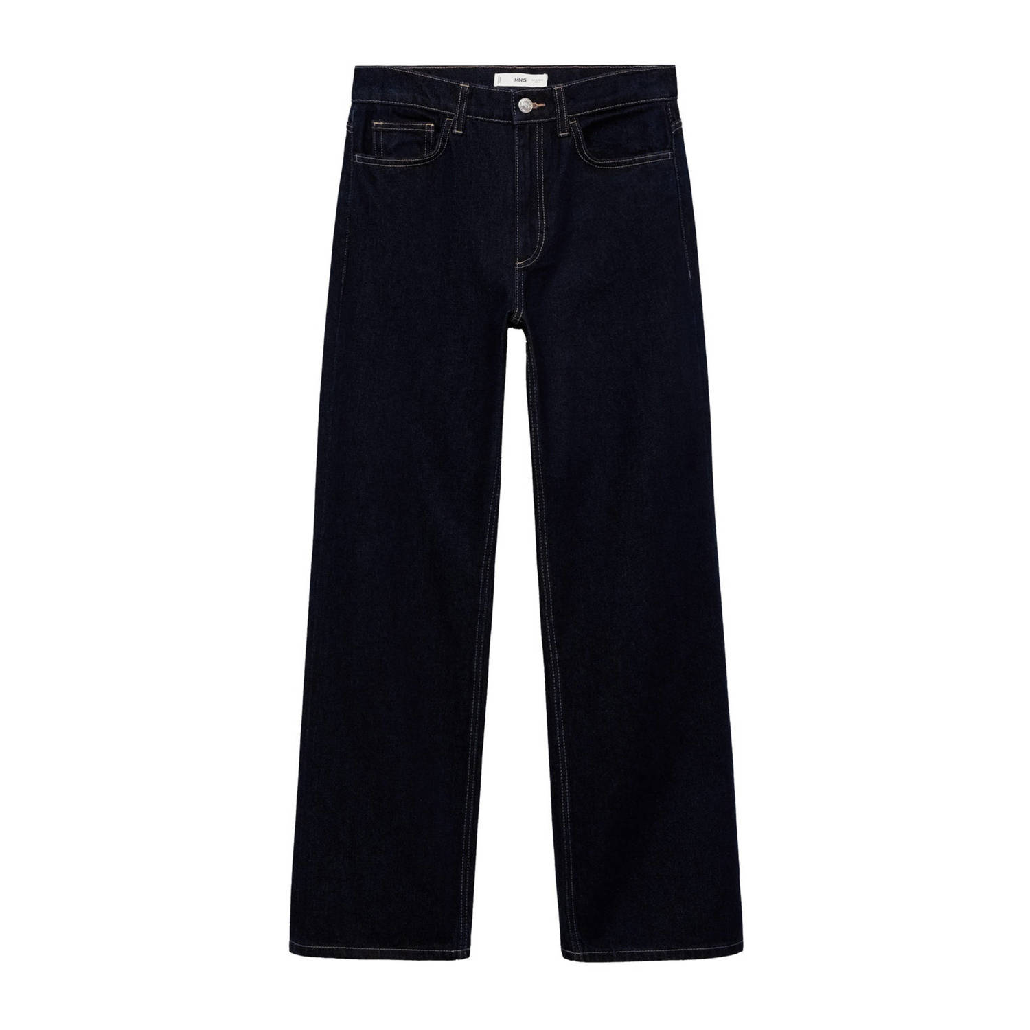 Mango high waist wide leg jeans dark blue denim