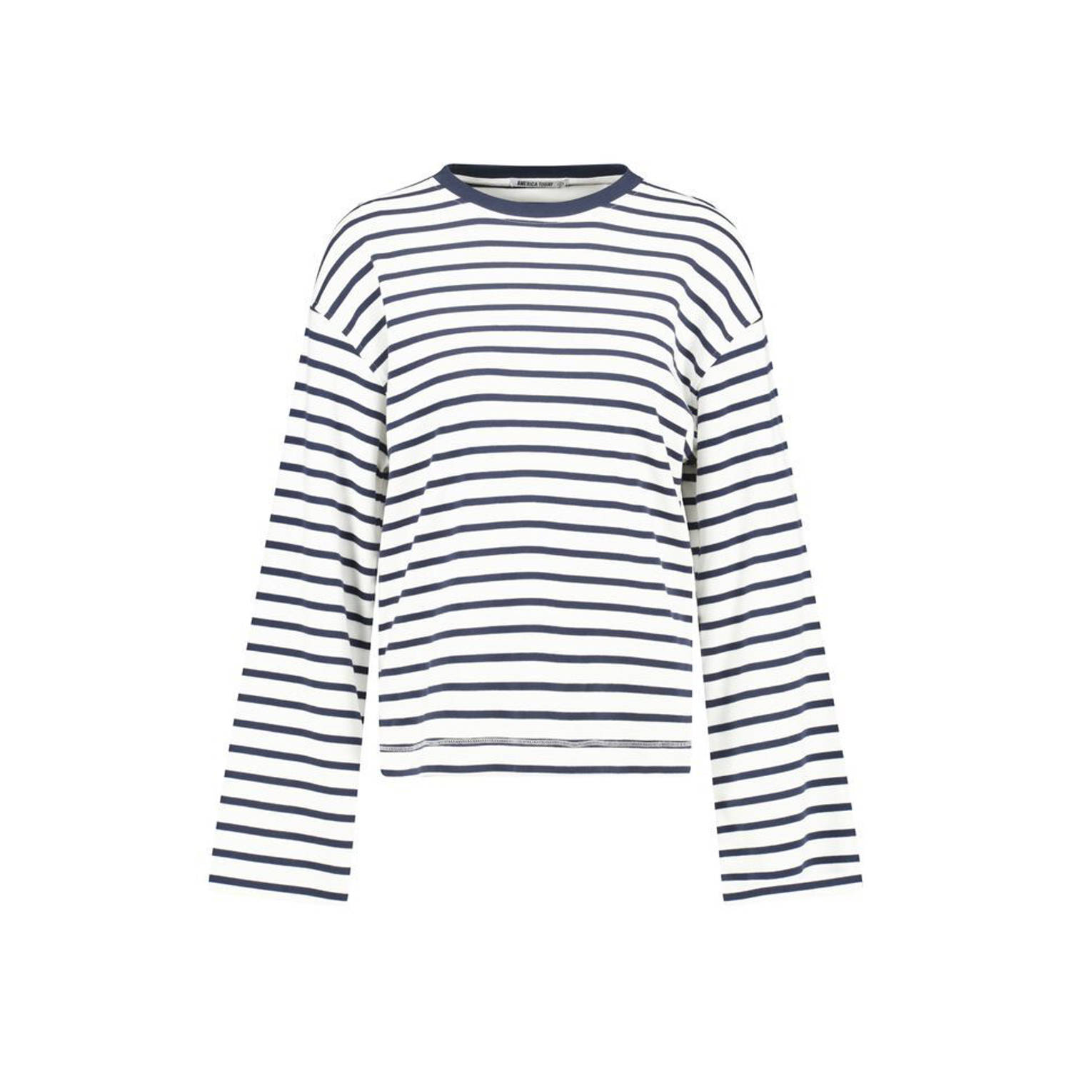 America Today sweater gestreept blauw