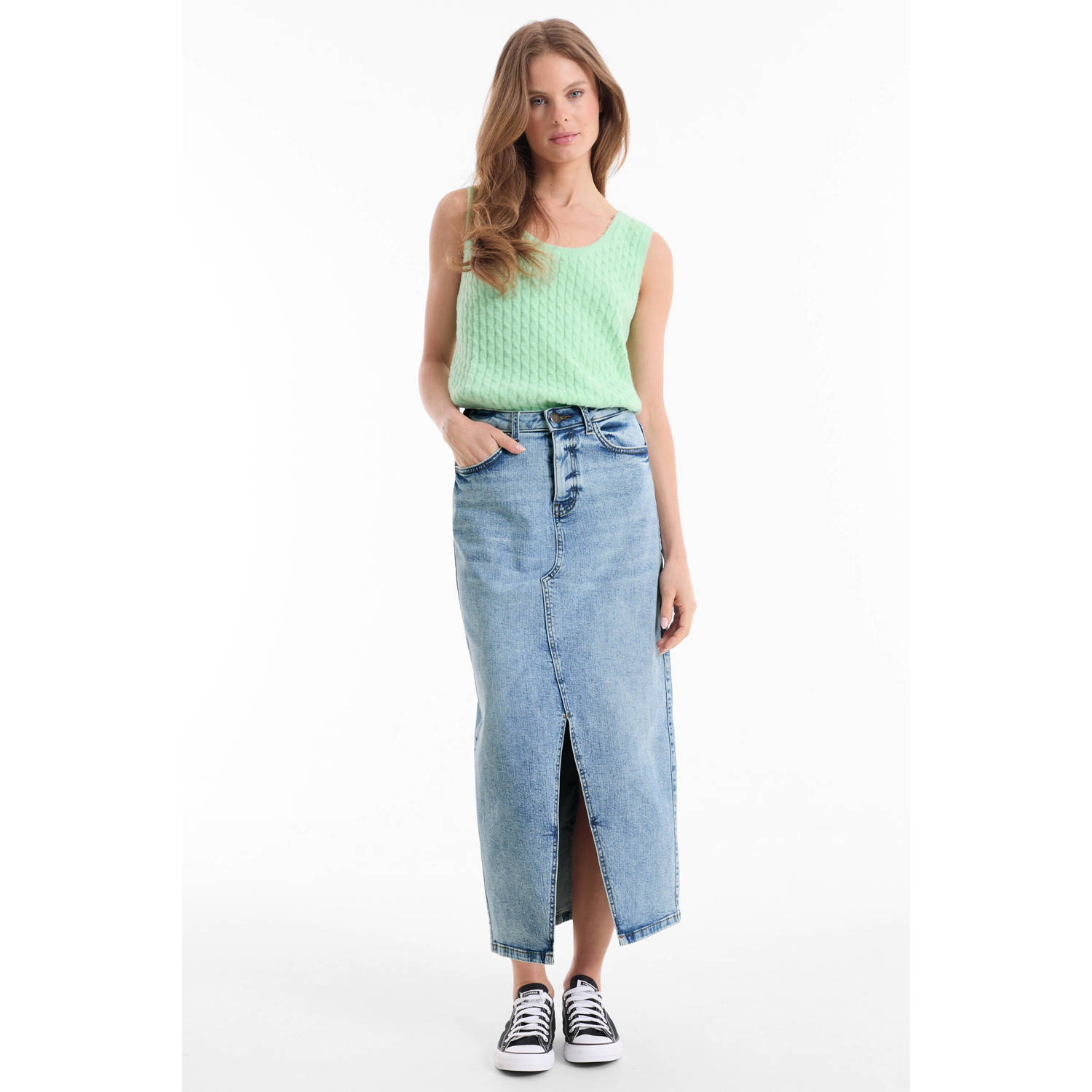 Anytime denim rok bleached