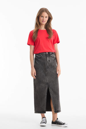 denim rok grijs
