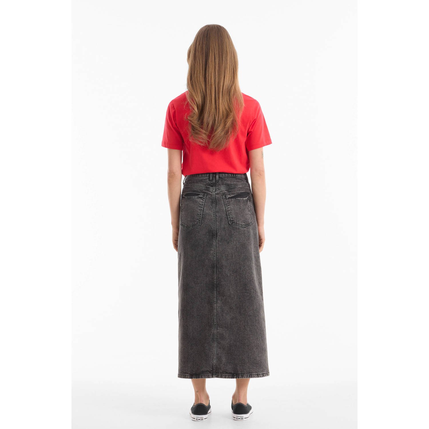 anytime denim rok grijs