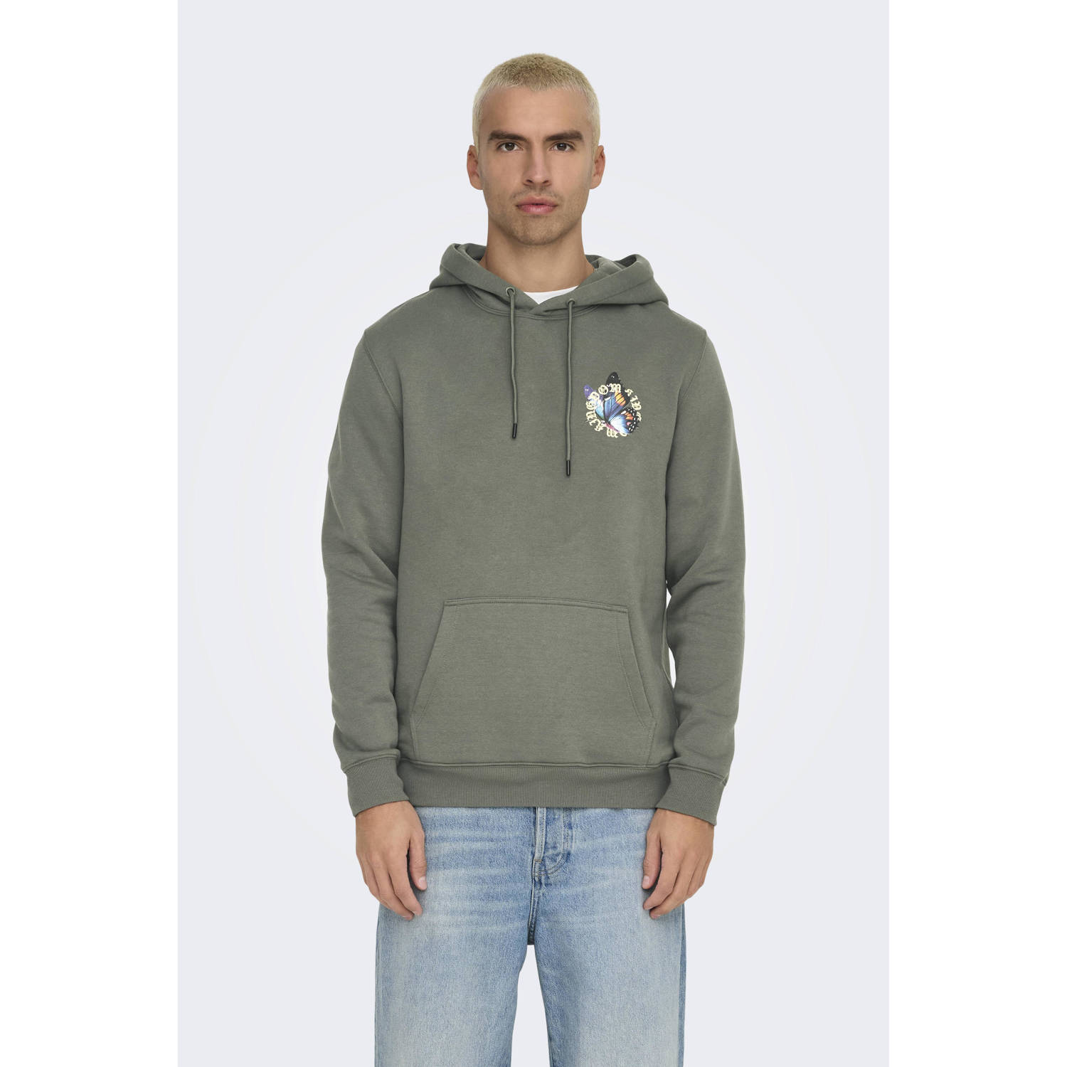 ONLY & SONS hoodie groen