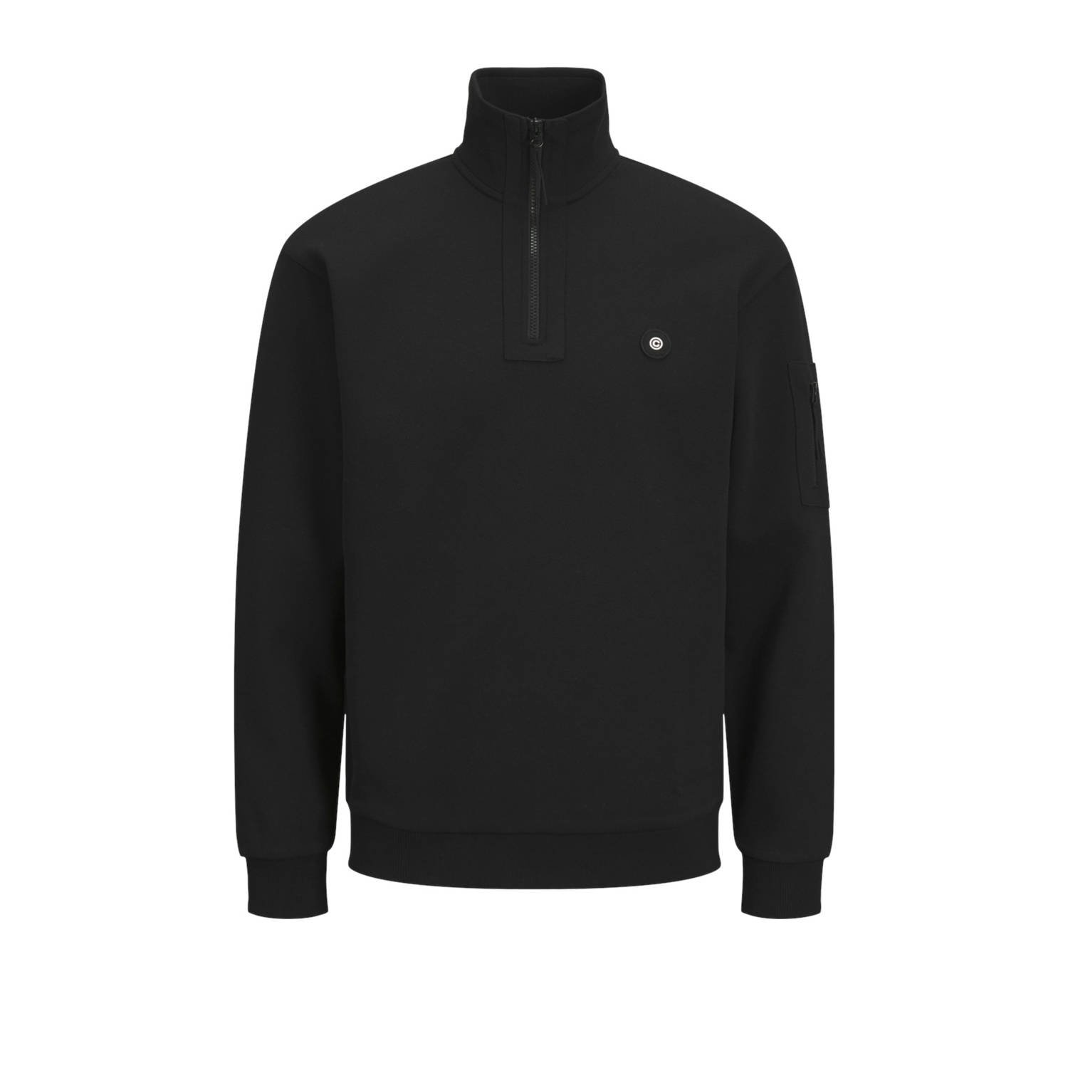 Jack & jones Half Zip Sweater in Zwart Black Heren