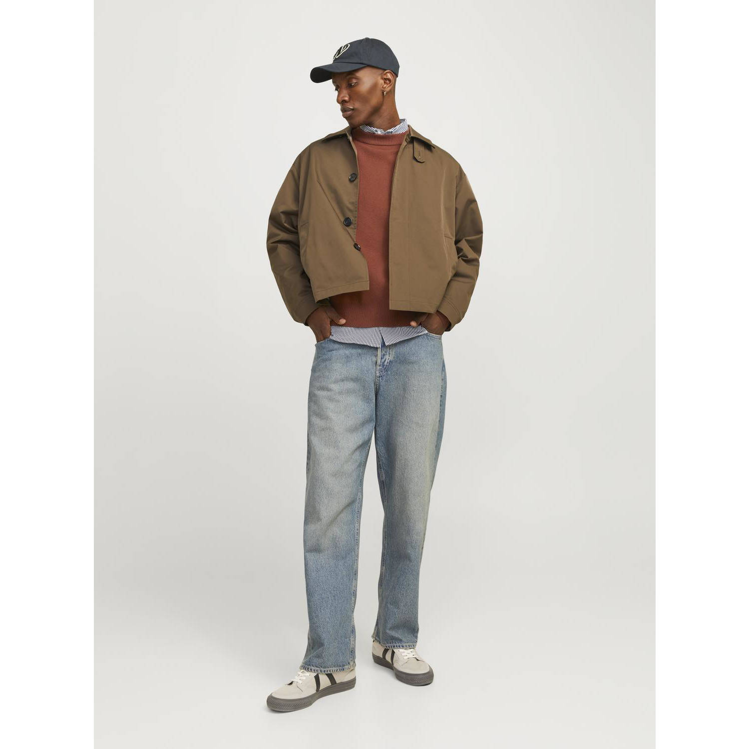 JACK & JONES ORIGINALS gebreide trui JORVESTERBRO bruin