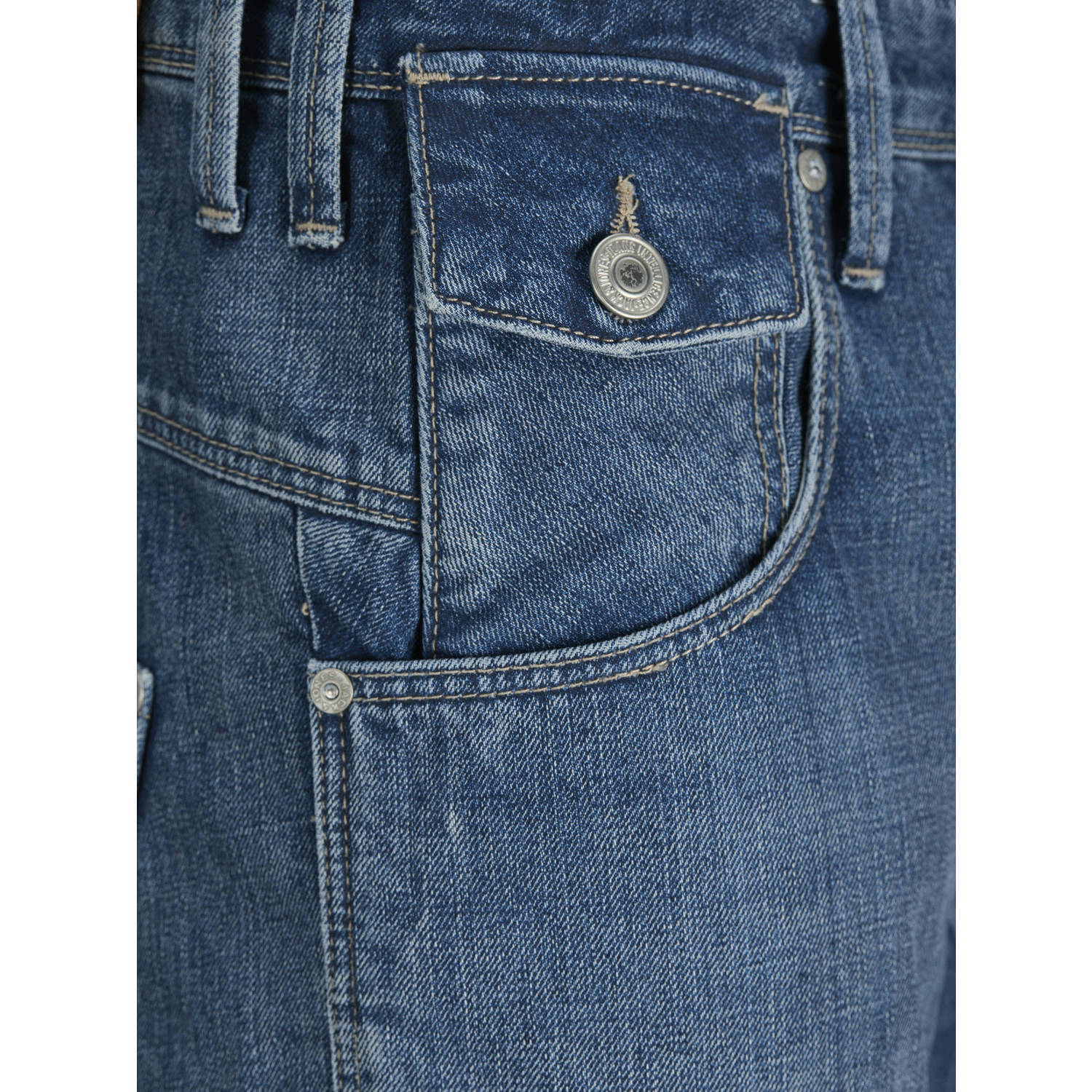 JACK & JONES JEANS INTELLIGENCE tapered fit jeans JJMIKE blauw