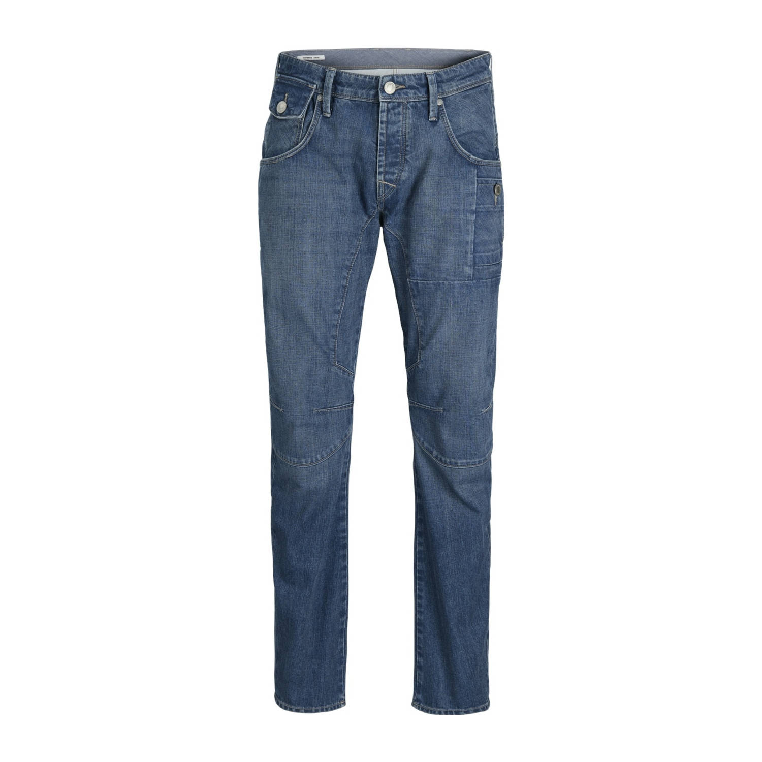 JACK & JONES JEANS INTELLIGENCE tapered fit jeans JJMIKE blauw
