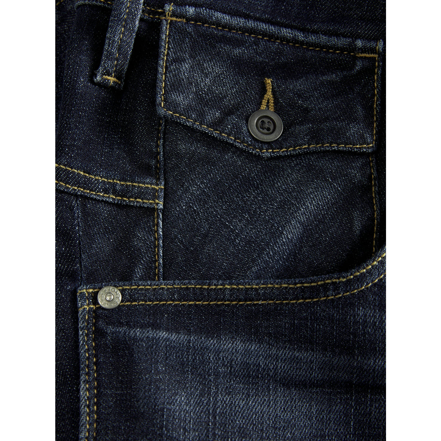 JACK & JONES JEANS INTELLIGENCE tapered fit jeans JJIMIKE JJOSAKA donkerblauw
