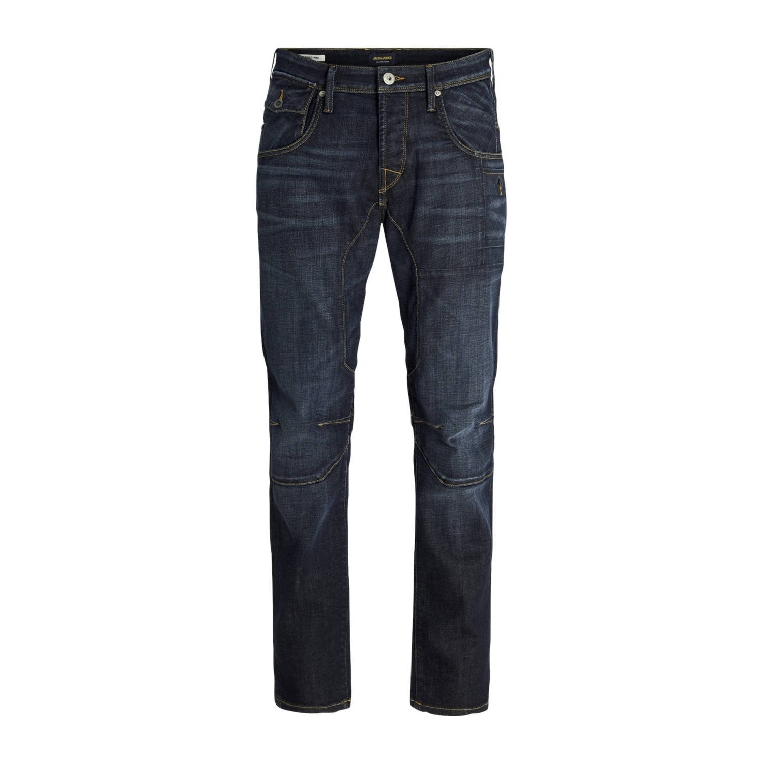 JACK & JONES JEANS INTELLIGENCE tapered fit jeans JJIMIKE JJOSAKA donkerblauw